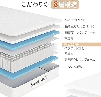 Amazon.co.jp: Sweetnight マットレス ダブル ポケットコイル ベッド Amazon.co.jp: Sweetnight マットレス ダブル ポケットコイル ベッド