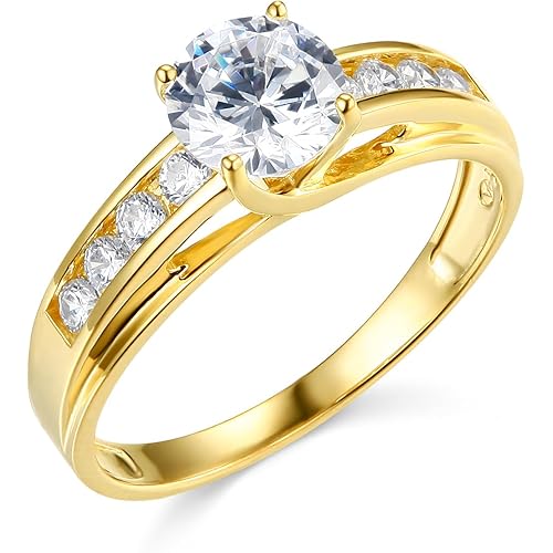 14k Yellow Gold SOLID Wedding Engagement Ring - Size 8