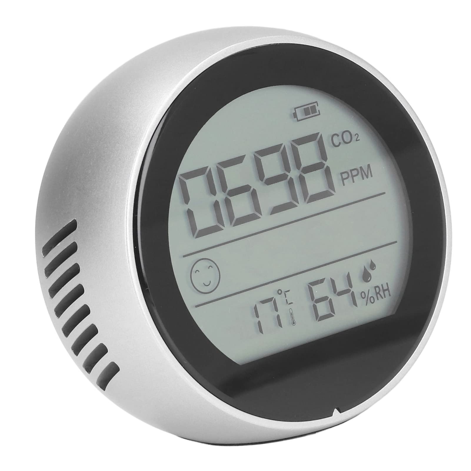 Probador de Temperatura y Humedad para Monitor de CO2 Detector infrarrojo de dióxido de Carbono P8 - para monitoreo de la Calidad del Aire, Uso Industrial y de Laboratorio, (Plata)
