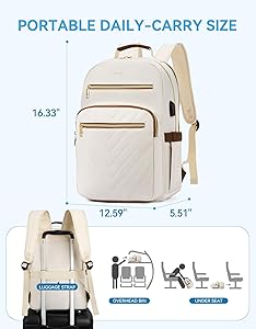 BOSTANTEN 15.6 Inch Laptop Backpack for Women- College Teacher Computer Bag Travel Backpack Purse