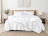 Vista 4 de Full Duvet Cover Set 100% Egyptian Cotton, 3Pcs Bedding Set- 1 Duvet Cover(No Insert) with 2 PillowShams, 400 Thread Count Super Soft Comforter White