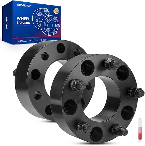 Vista 501 de KAX Espaciadores de rueda de 0.236 x 5.315 in, espaciadores de rueda centrados de 2 pulgadas y 6 lengüetas para F-15-0, Expedition, Mark LT, Negro