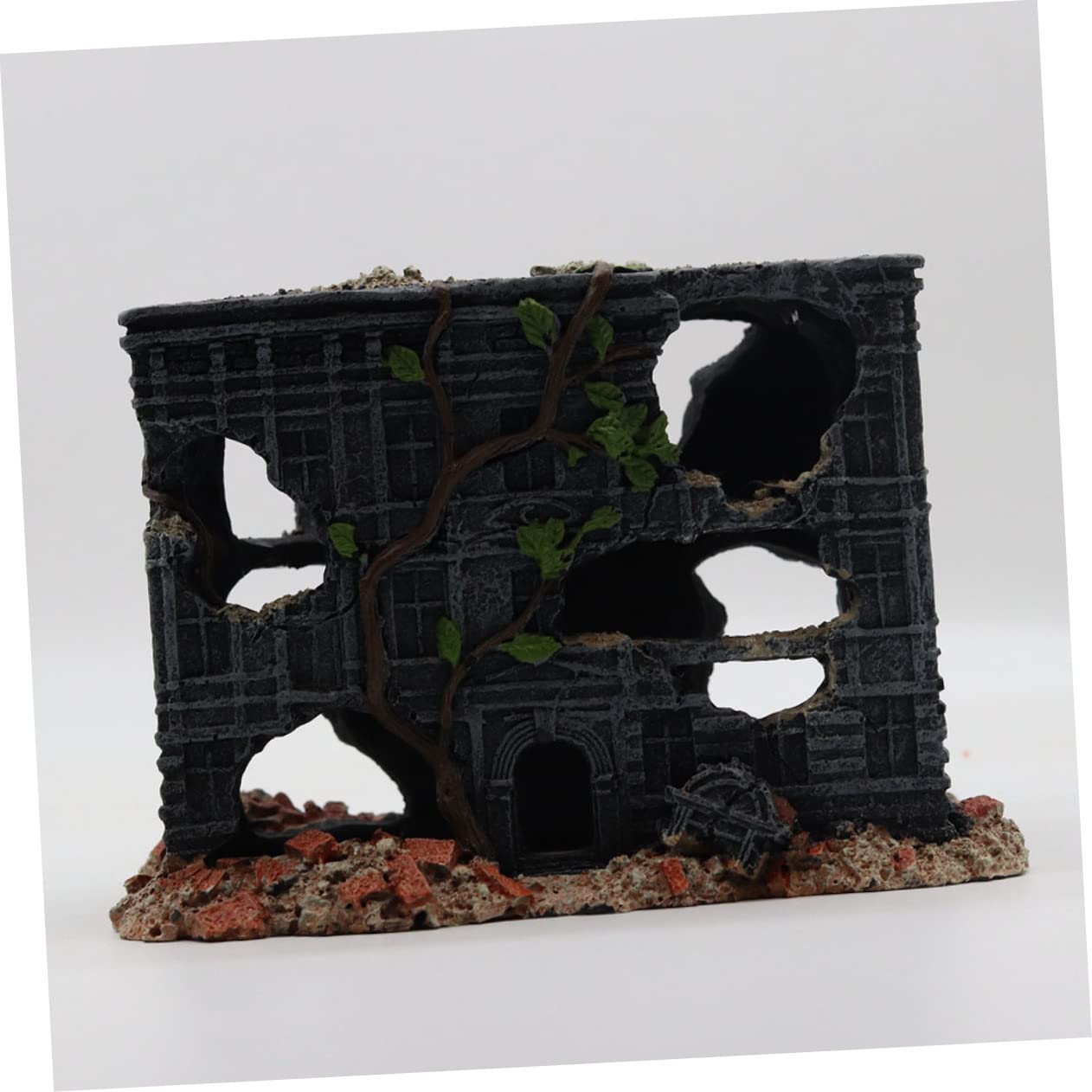 TOYANDONA Per Acquario in Resina Decorazione Realistica Simile Vecchia Casa Decorativo per Acquario Posizionabile in Acqua