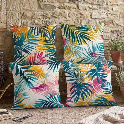 Housse de Coussin Velours 65x65 Qualité Premium Motif Feuille - 5