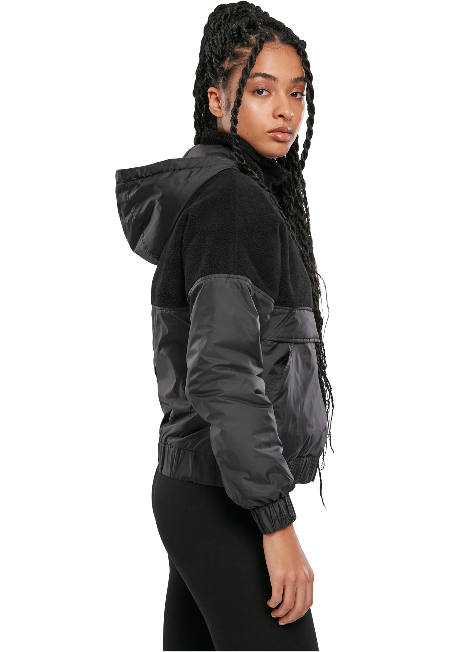 Urban Classics Damen Ladies Sherpa Mix Pull Over Jacket