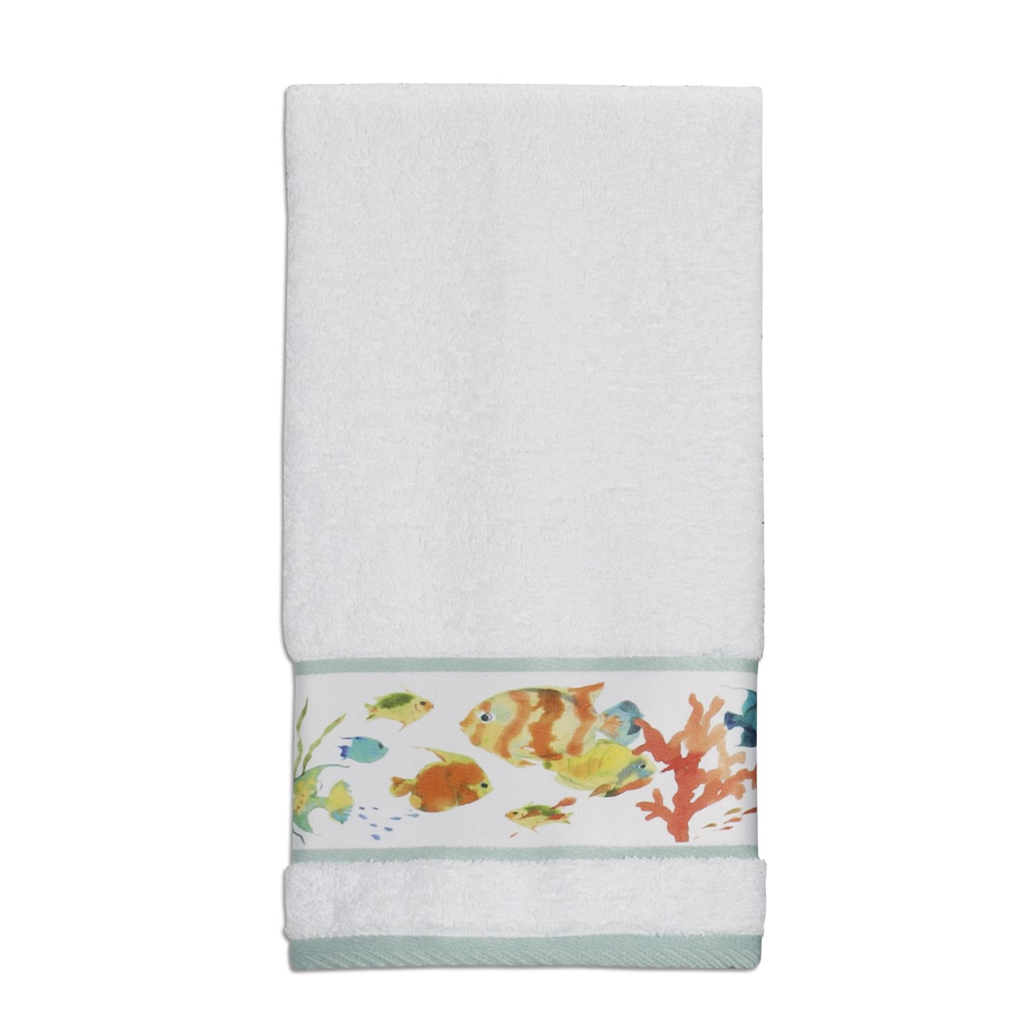 Creative Bath Products Rainbow Fish Hand Towel, 27" x 16"