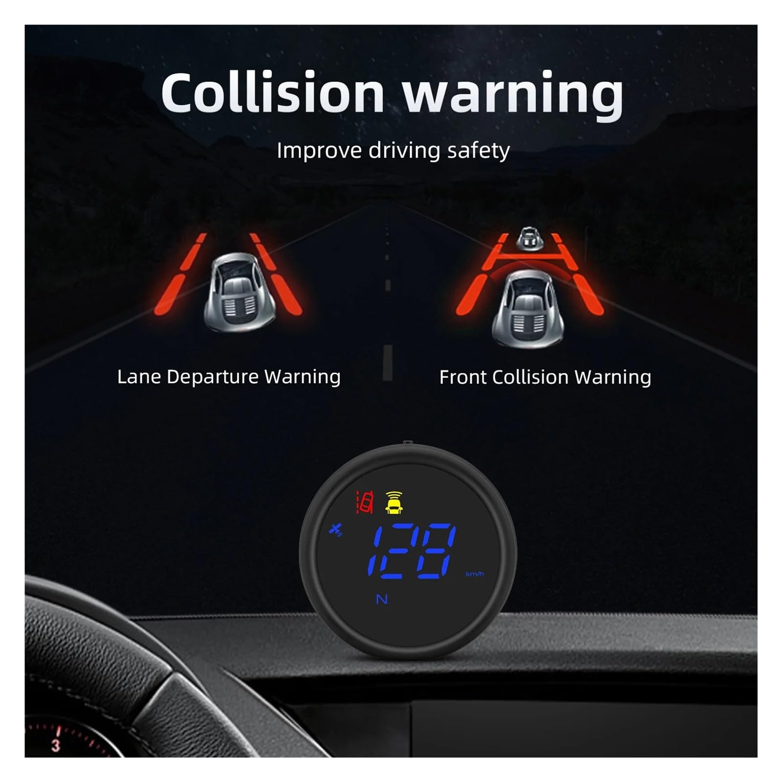 Wyświetlacz Head Up Dla HUD Uniwersalny Wyświetlacz Head Up Wyświetla Alarm Ostrzegawczy Inercyjnego Prędkościomierza GPS Dla Samochodu Ciężarowego Autobusu Przyrząd Wielofunkcyjny(TLG70-Blue)
