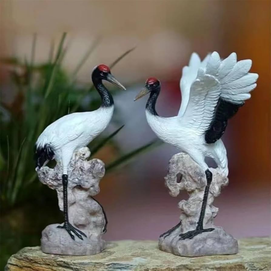 鶴置物 Amazon.co.jp: tonntyann ガーデンオーナメント 鶴 置物 2点