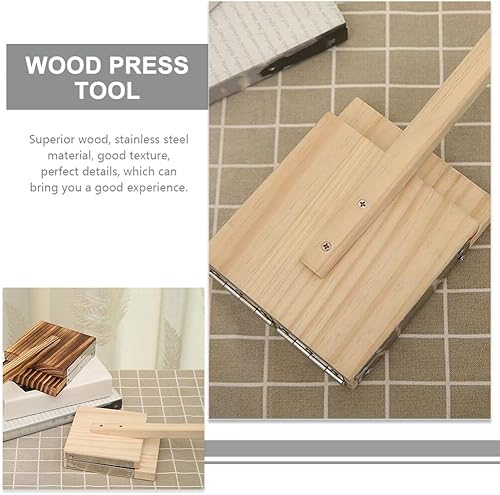 Miniatura 6 de Kichvoe Prensa de tortilla de madera mexicana tortillera prensadora de albóndigas para hacer masa de pastelería, herramienta para tortilla casera