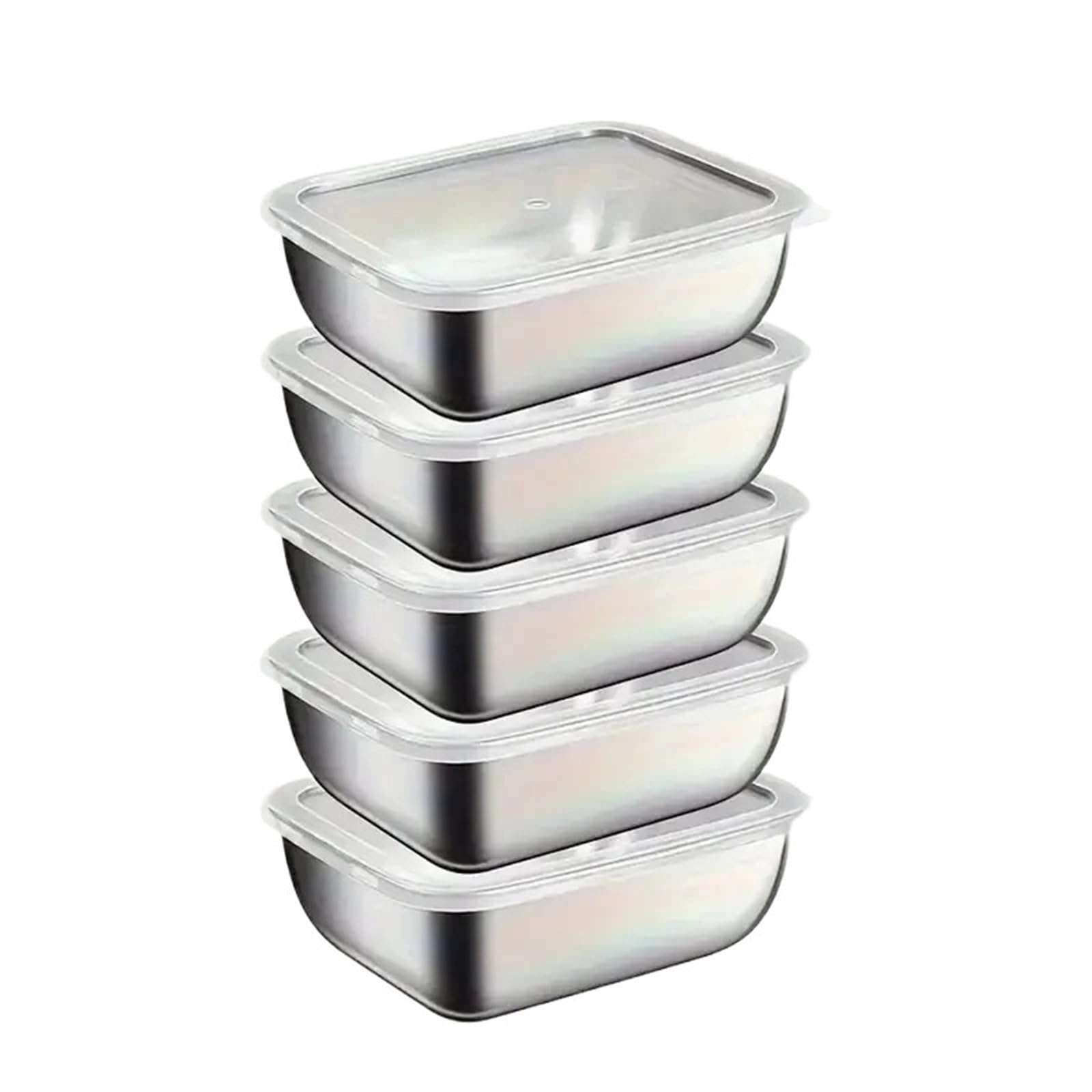 UBOHUZ 6PCS Stainless Steel Food Storage Containers, Stackable Meal Prep Boxes For Fridge Lunch Travel Kitchen Container Sets
