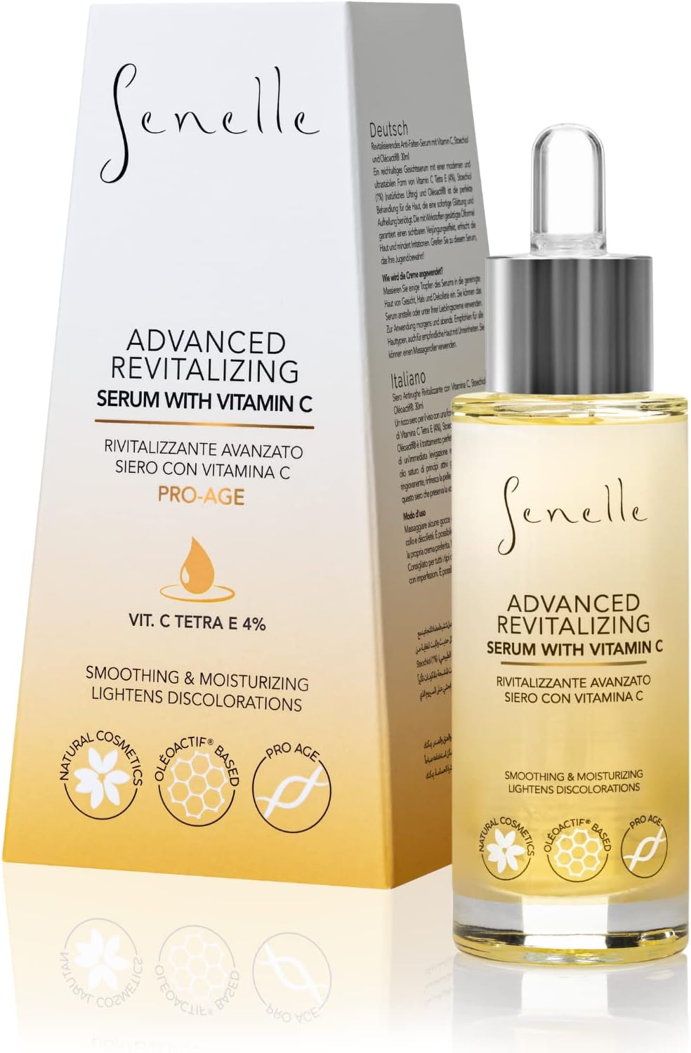 Senelle – Revitalizing Anti-Wrinkle Serum | Revitaliserend Anti-Rimpel Serum | Hydraterend | Voedend | Verstevigend | Liftende Formule | Vitamine C Tetra E | Steochiol | Oleoactif DIAM | 30 ml