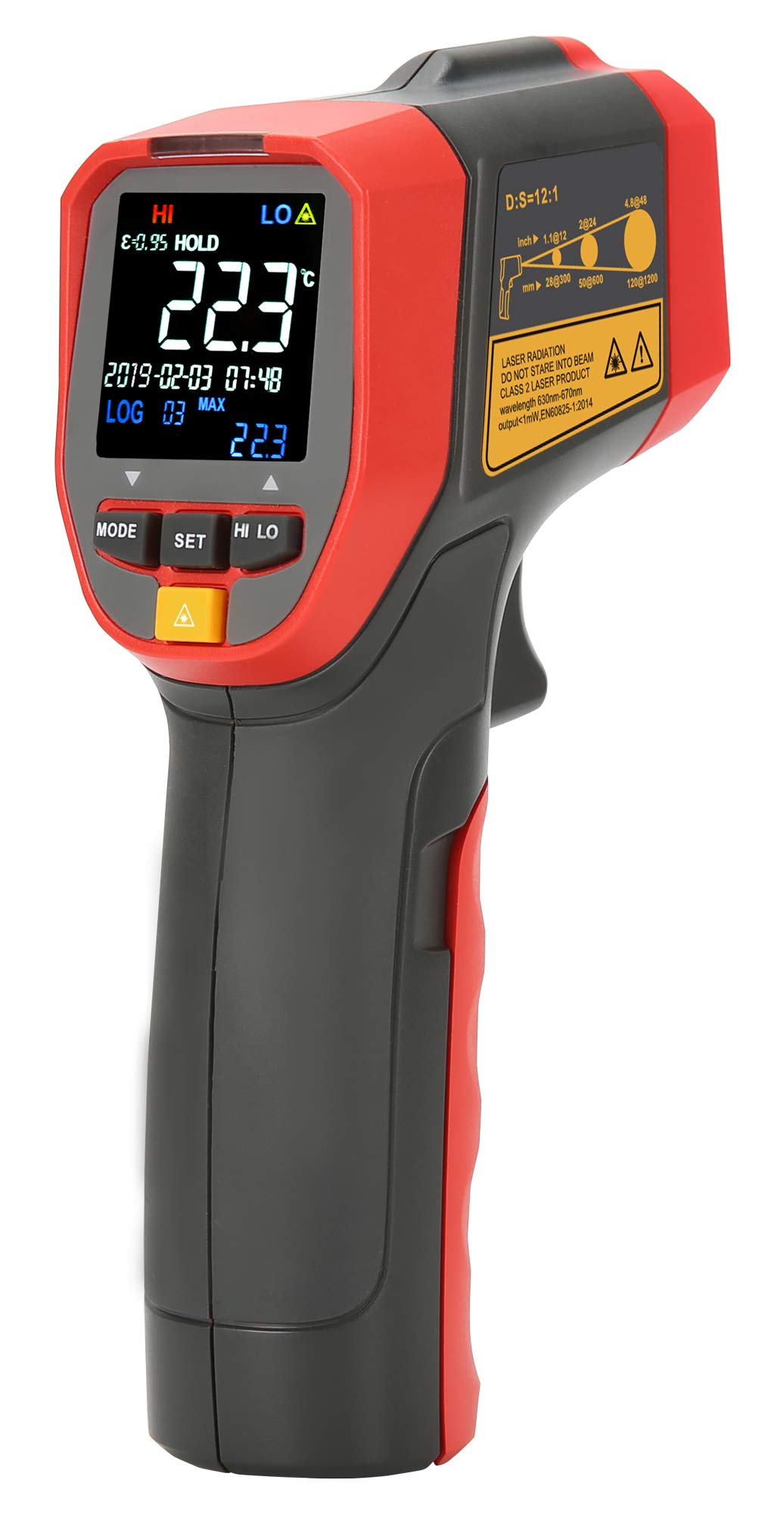 UNI-T UT301C+ Termometro a infrarossi, 12:1 Rapporto con Anello Laser, -32° C-600° C/-25.6° F-1112° F