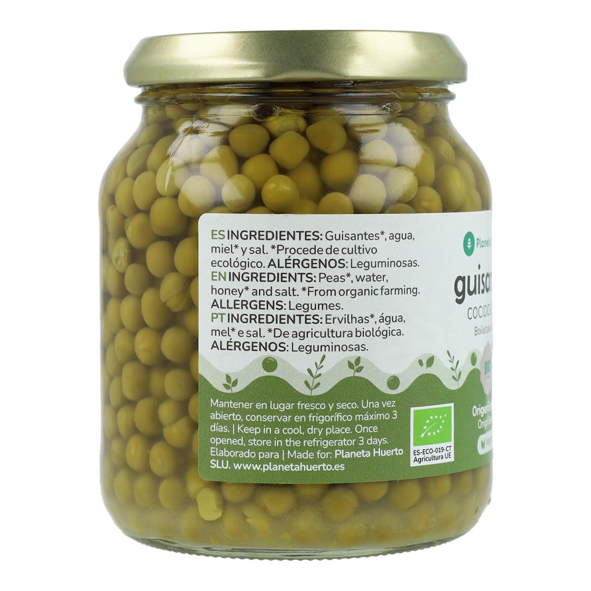PLANETA HUERTO | Guisantes ECO 320 g - Legumbre Ecológica Rica en Nutrientes y Versátil en la Cocina
