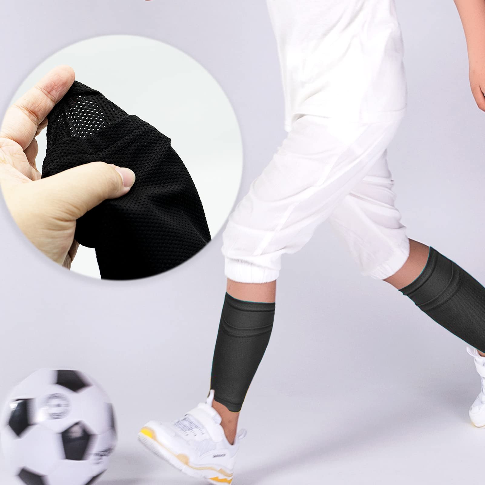 Parastinchi da calcio con maniche ad alta elasticità, compatti