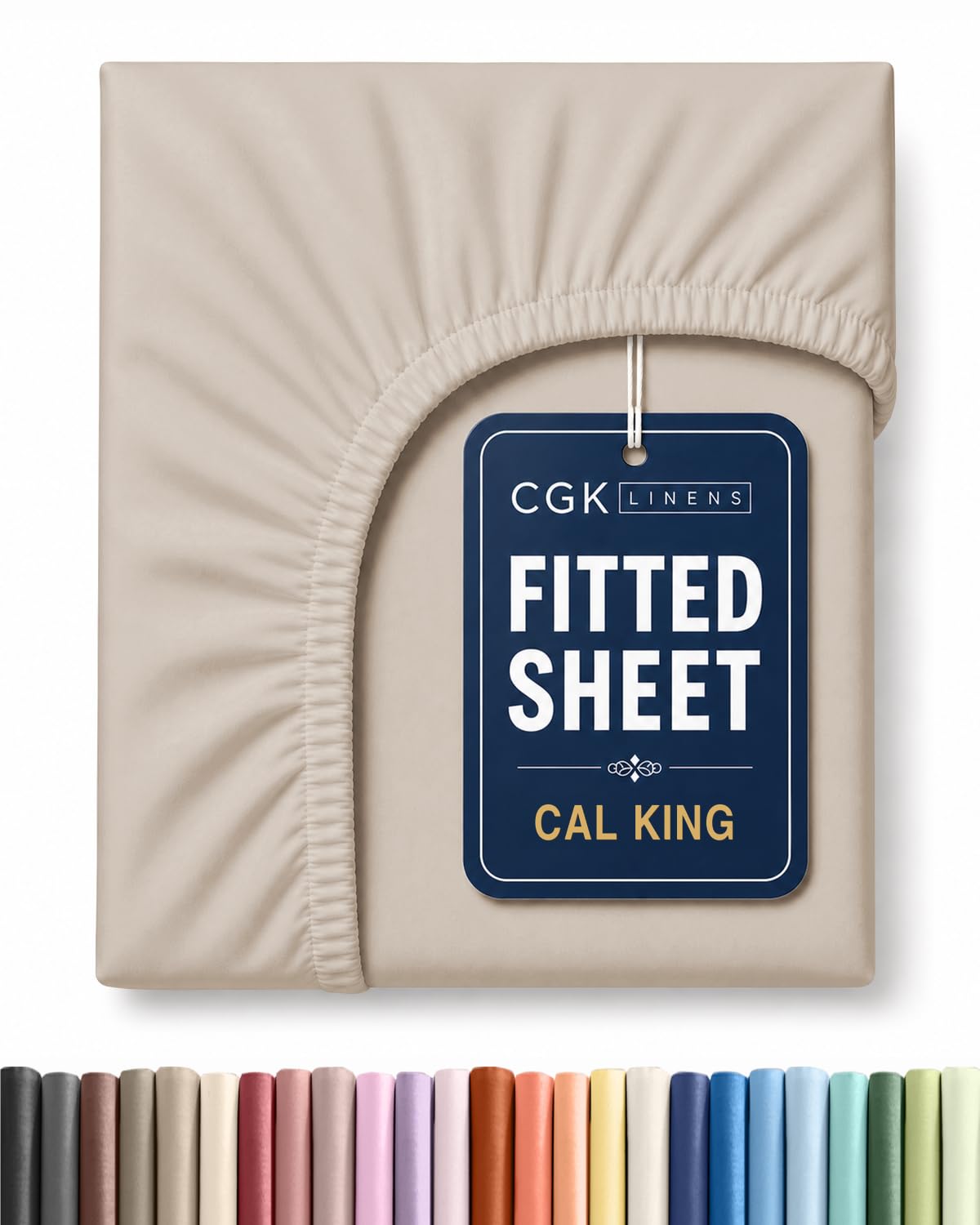 Cal King Fitted Sheet - Single Fitted Sheet Only - Deep Pockets - Wheat
