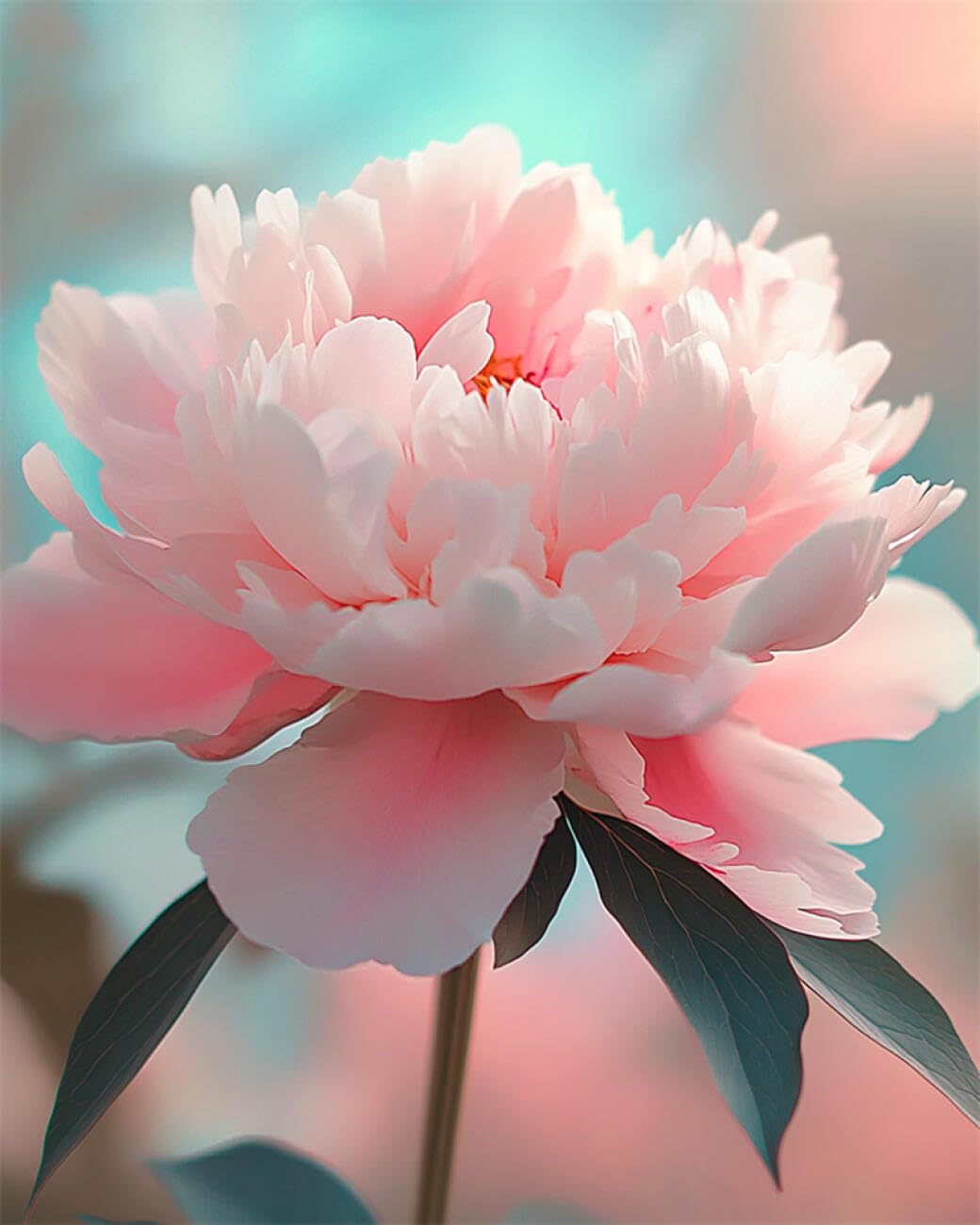 AMBATTERY Flowers DIY Bead Embroidery Kits Pink Peony Bead Embroidery Kit for Adults Needlepoint Tapestry Set Beaded Stitching 60x80cm
