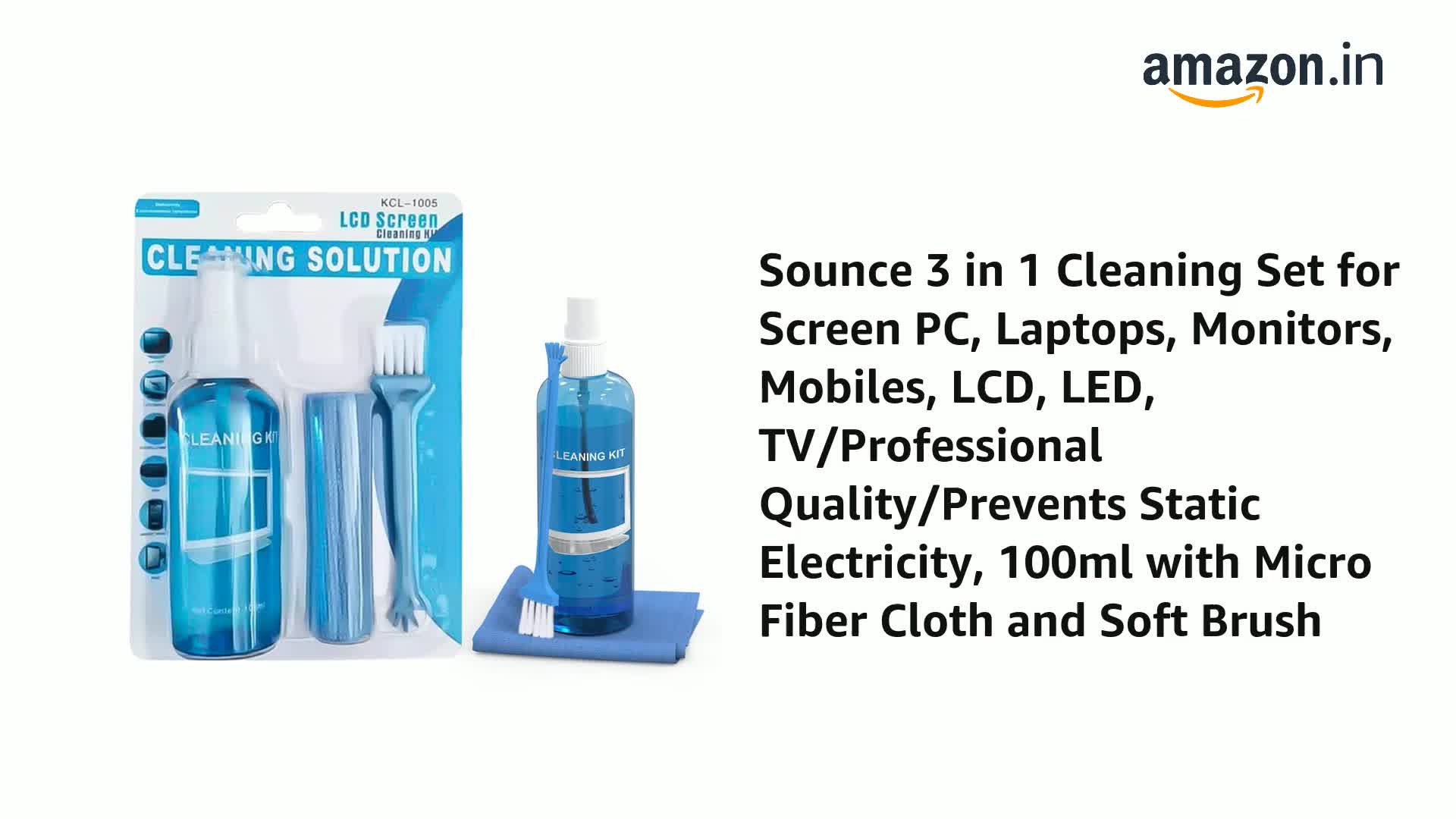 Sounce 3 in 1 Cleaning Kit Set for Screen PC, Laptops, Monitors