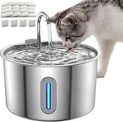 Bebedouro para Gatos, 110-220V Fonte de Agua para Gato, Bebedouro Pet com 4 Cartuchos Filtrantes e 4 Algodão Filtrante, Bebedouro para Cães de Baixo Ruído, 2.2L