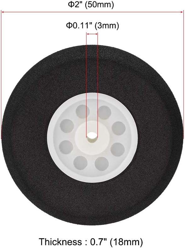 uxcell RC Airplane Wheels - 4PCS RC Airplane Aircraft Sponge Wheels 2 Inch X 0.11 Inch