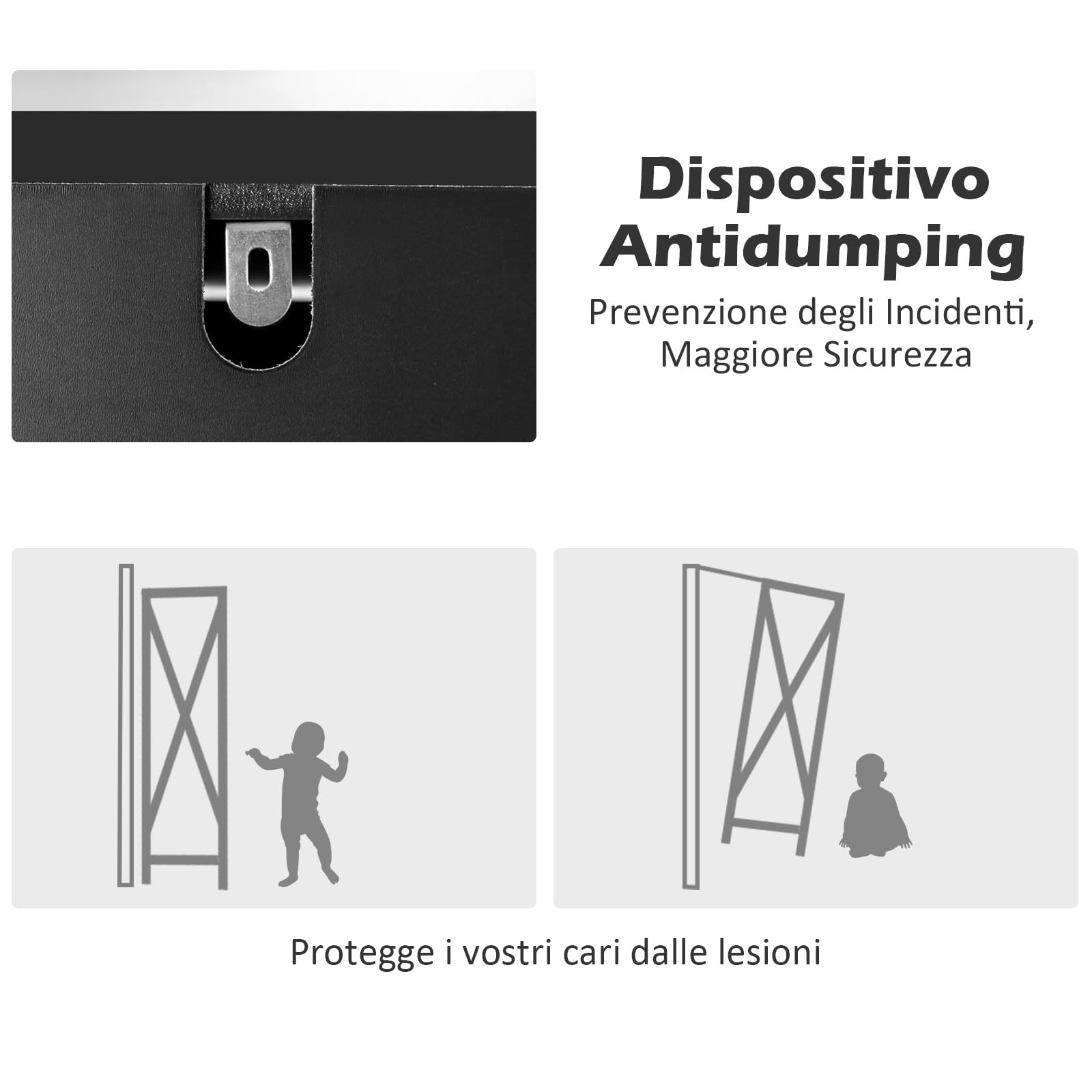 COSTWAY Mobile da Bagno Alto con 2 Ante 37 x 37 x 160 cm, Nero