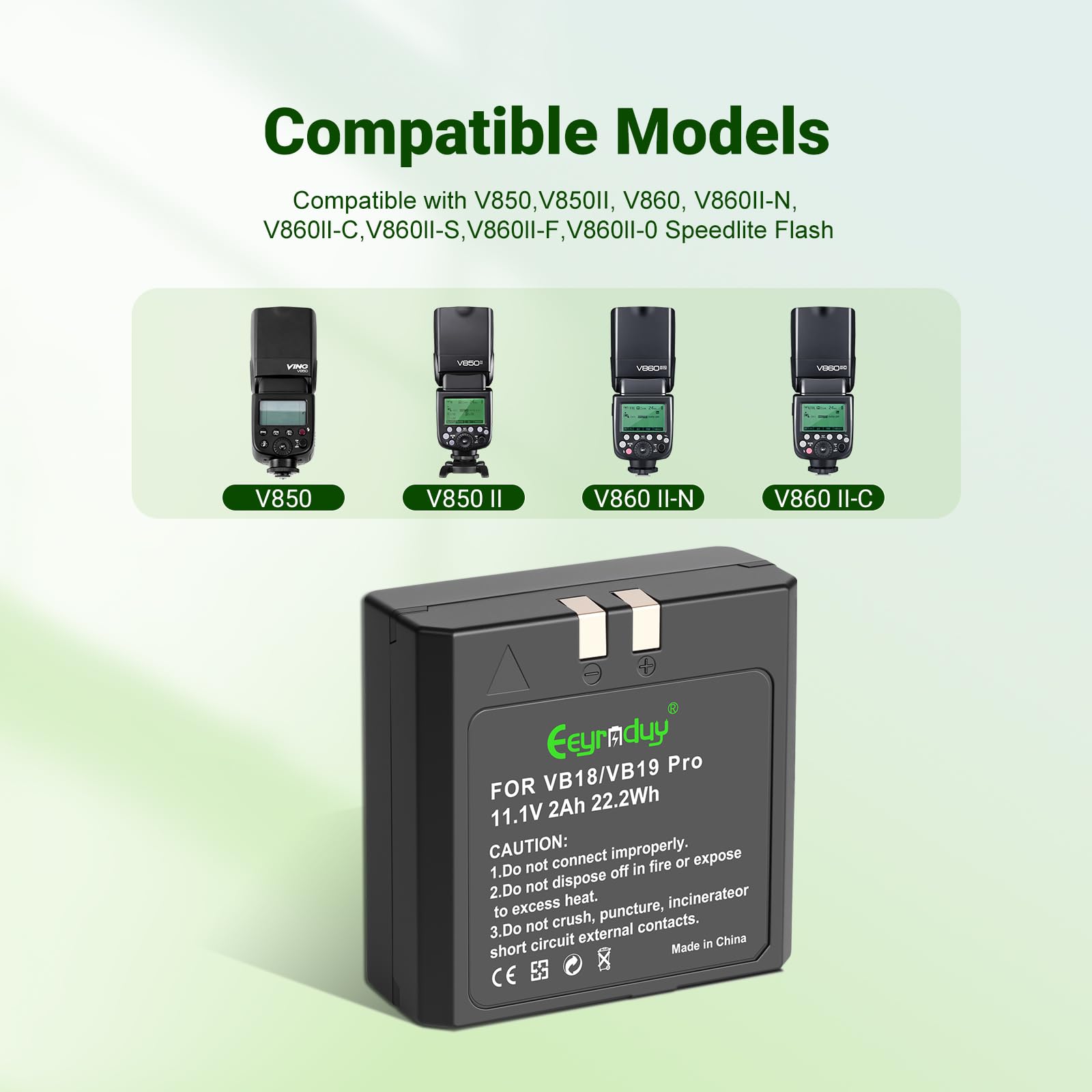 VB18 Wiederaufladbarer Lithium-Akku für Godox V850 V850II V860 V860C V860II V860II-C V860N V860II-N V860II-N V860II-F V860II-O V860II-S Speedlite Flash