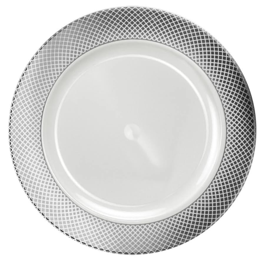 Platos cargadores redondos 12 pulg plateados EcoQuality x20 miniatura 1