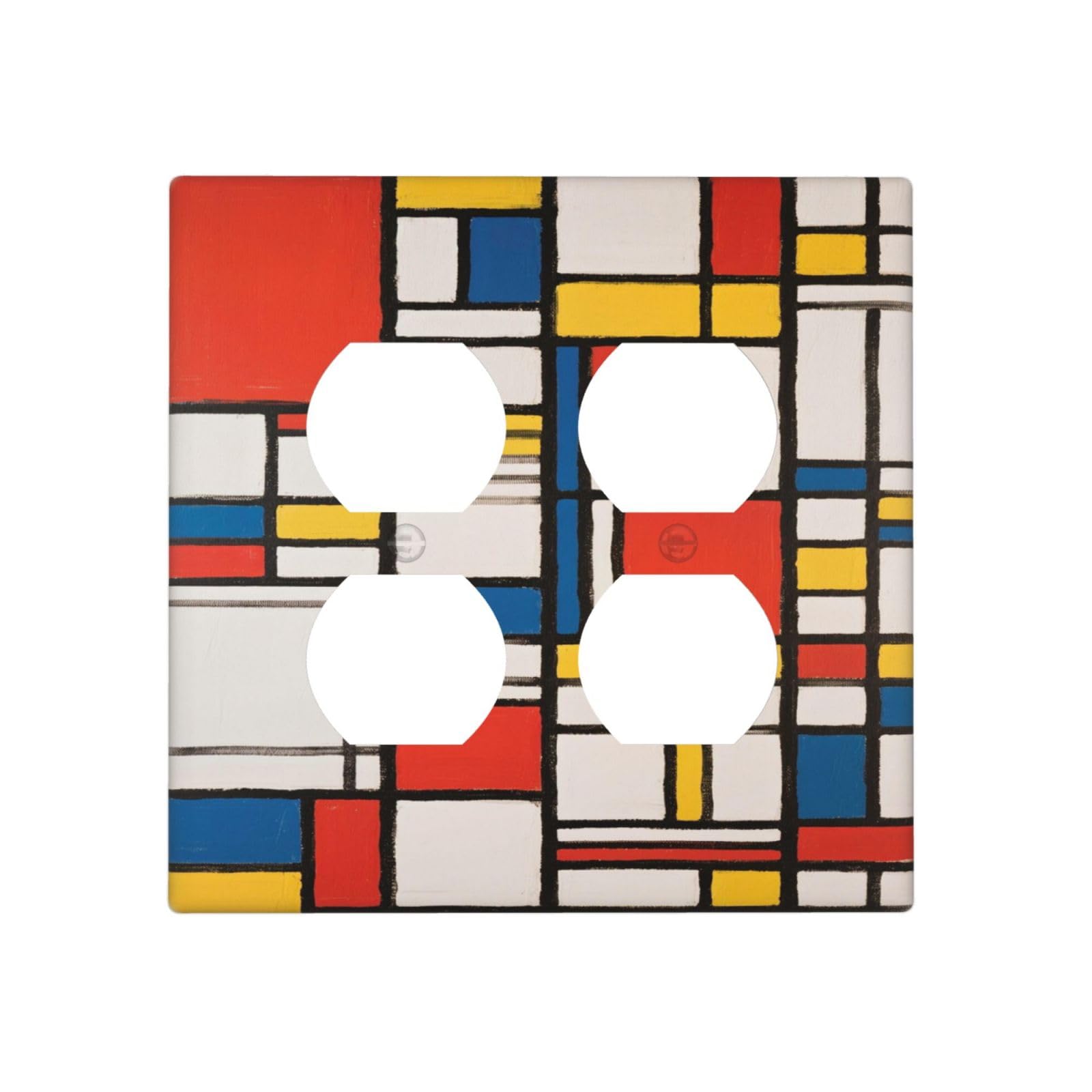 Geometric Outlet Covers - Mondrian Style Art -1