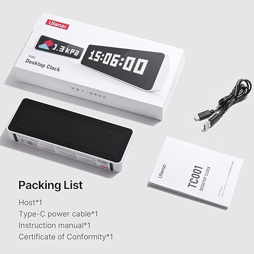 Miniatura 9 de ULANZI TC001 Reloj inteligente de píxeles, configuración de juegos, despertador digital con clima, simulador Awtrix, conexión WiFi, contador de