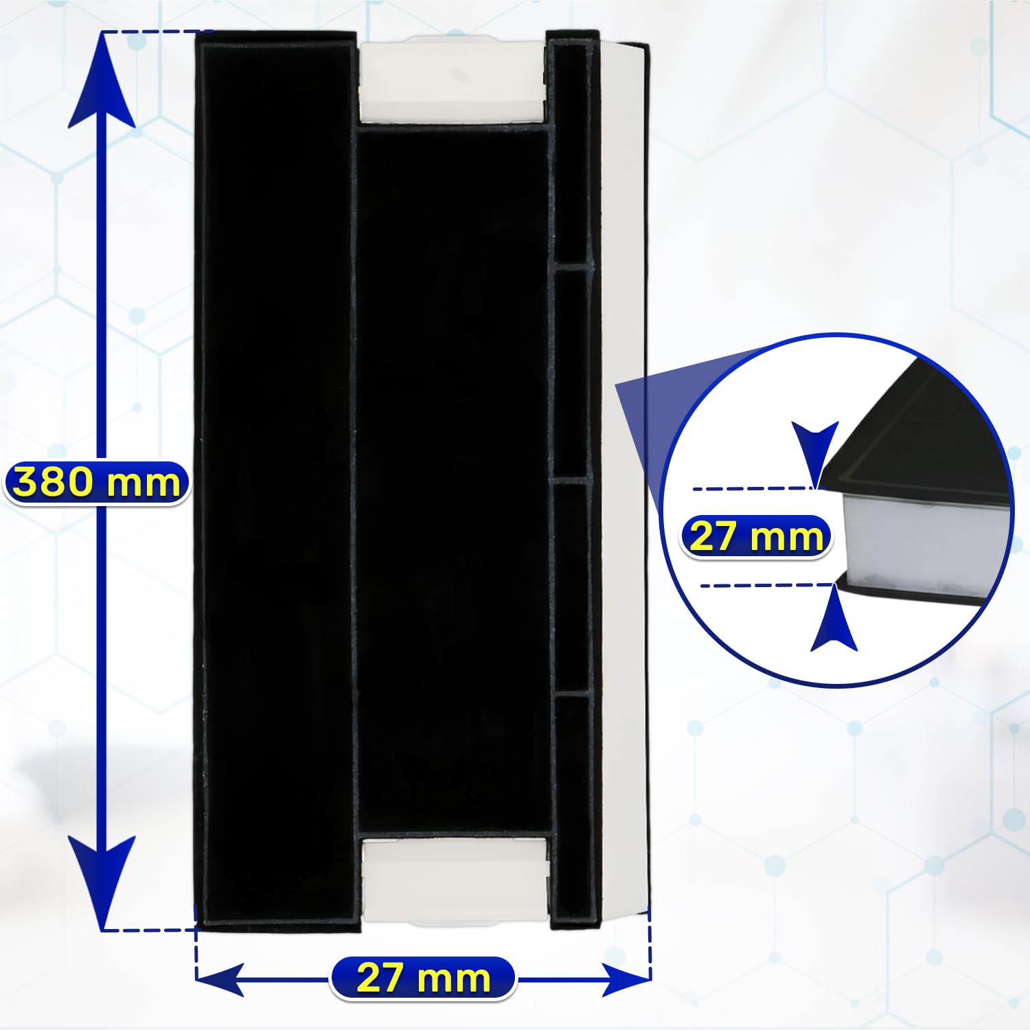 2x Filtro Carbone Attivo Cappa Aspirante Cucina 380x195x27mm per Bosch