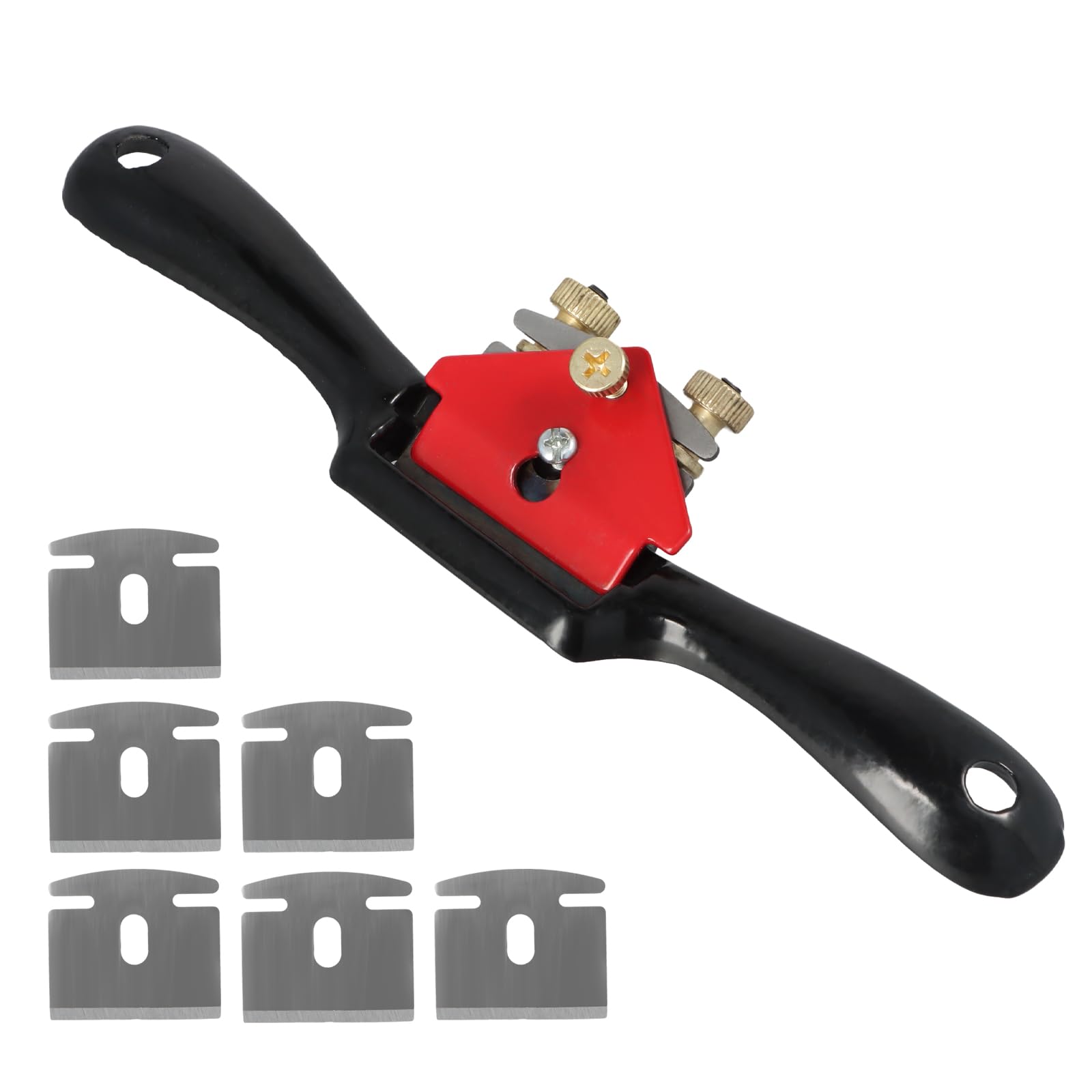 Manual Wood Planer, Carpenter Brush with 6 Blades, Tool for Carpenter, Adjustable Spokeshave, Perfect for Woodwork, Wood
