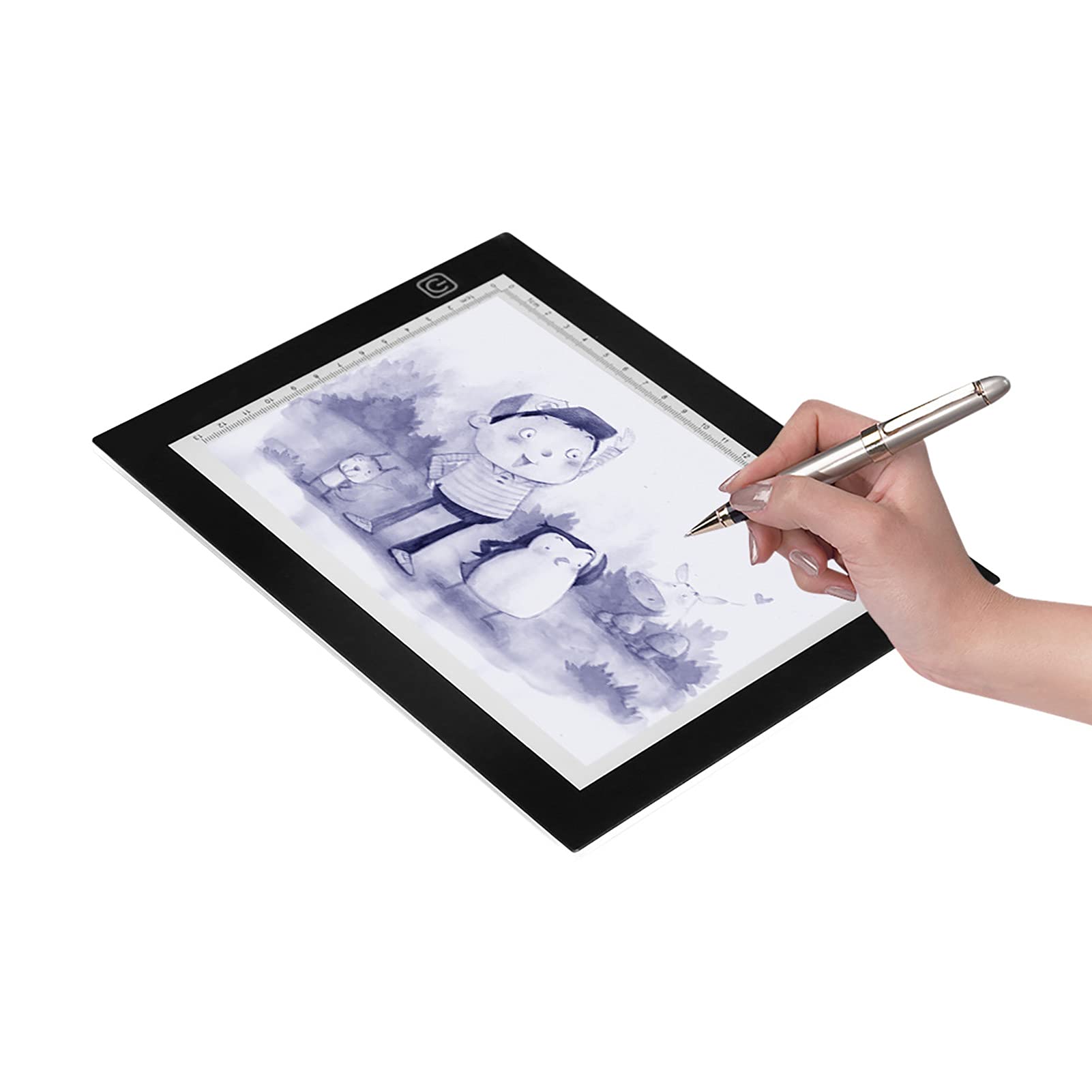 Ubersweet® Portable A5 Light Box Tracer U-SB Powered Ultra-Thin L-ED Artcraft Light Pad Copy Boa with Scale 3 L Adjustable Brightness for A STS Sketching Drawing Aimation
