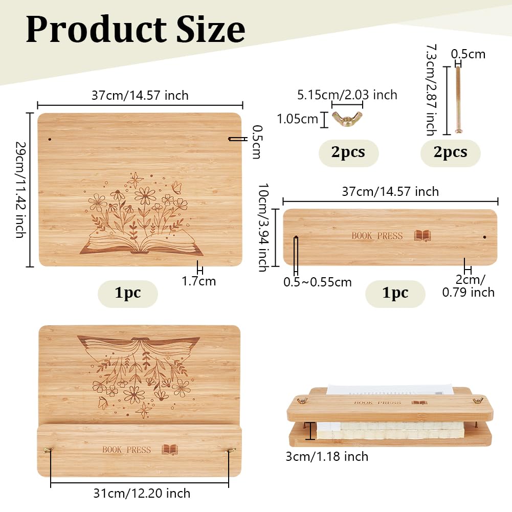 OLYCRAFT 1 set/6 pezzi Kit di Strumenti per Rilegatura Kit di Presse per Rilegatura In Legno Kit di Strumenti per Rilegatura Fatti A Mano Kit di Rilegatura con Dado In Legno per Carta Fai