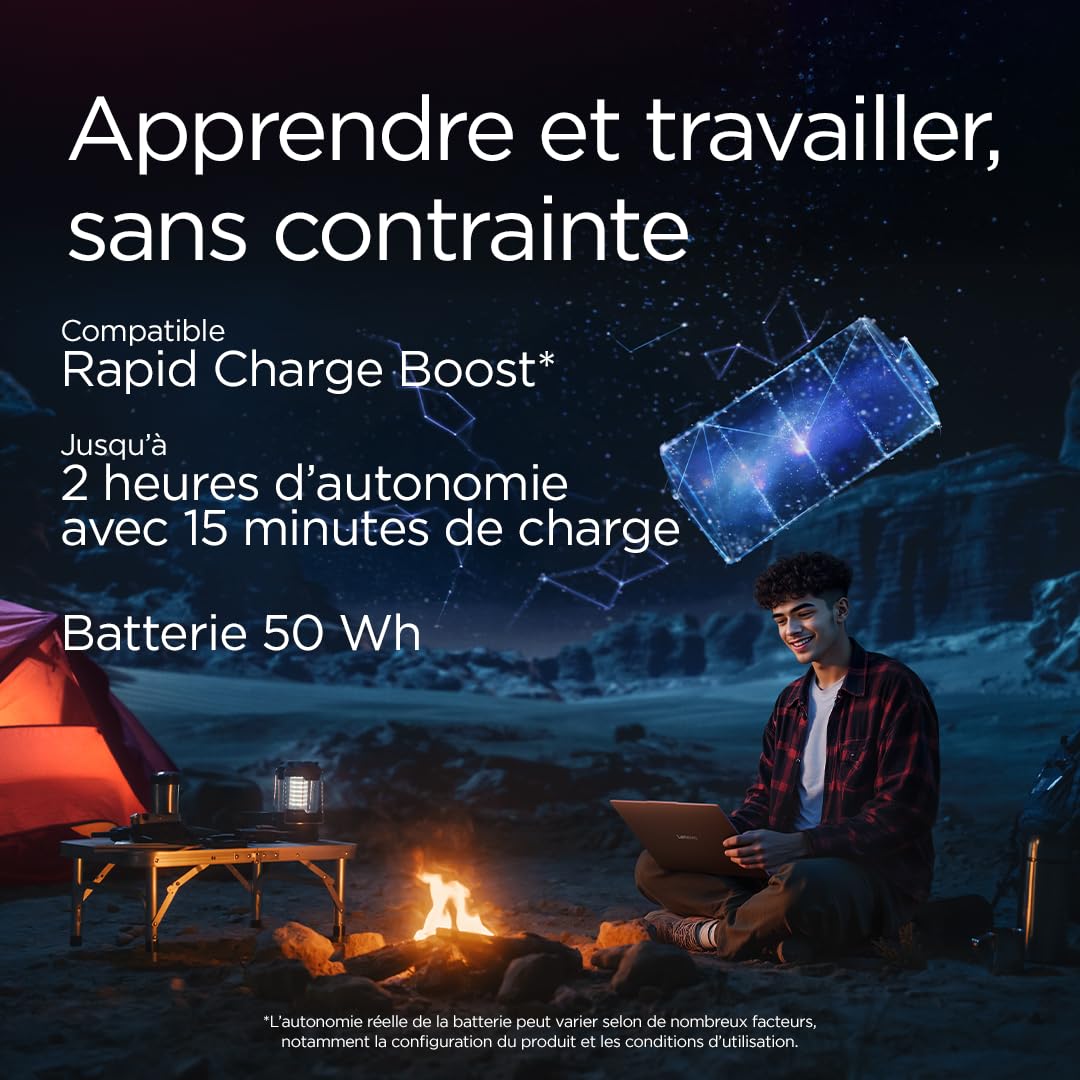 Lenovo IdeaPad Slim 3 15Q8X10 - Ordinateur Portable 15.3'' WUXGA Copilot+ (Snapdragon X X1-26-100, RAM 16Go, SSD 256Go, Windows 11 Home) Clavier AZERTY Français - Gris Luna