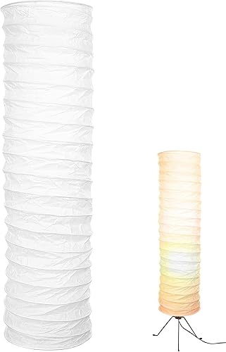 Miniatura 9 de Uonlytech Pantalla de lámpara de pie de papel, estilo nórdico, cubierta de luz de mesa, protector de lámpara de barril para el hogar, hotel, mesita