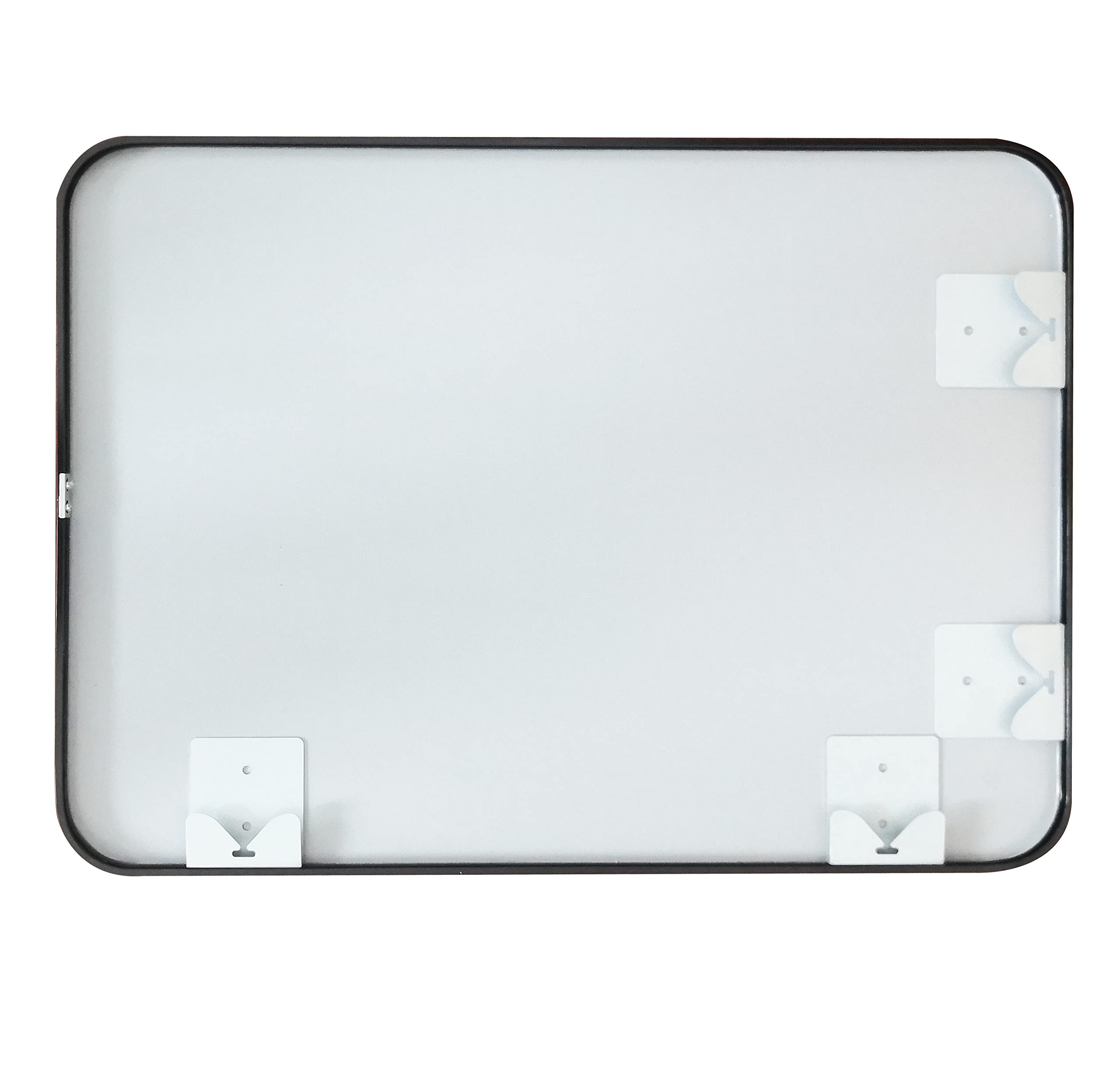 MIQU Espejos de Pared 80 x 60 cm, Espejo de baño Rectangular Marco Negro