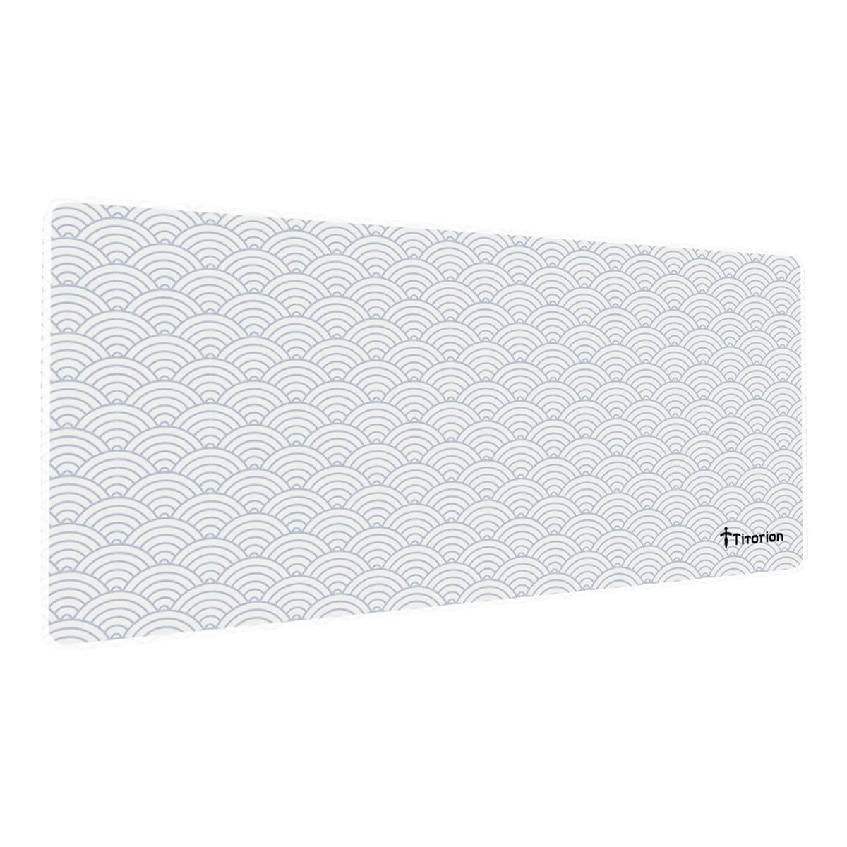 Mouse Pad Gamer Extra Grande 90x40 Deskpad Ergonômico Speed Preto Branco Onda Oriental - Titorion