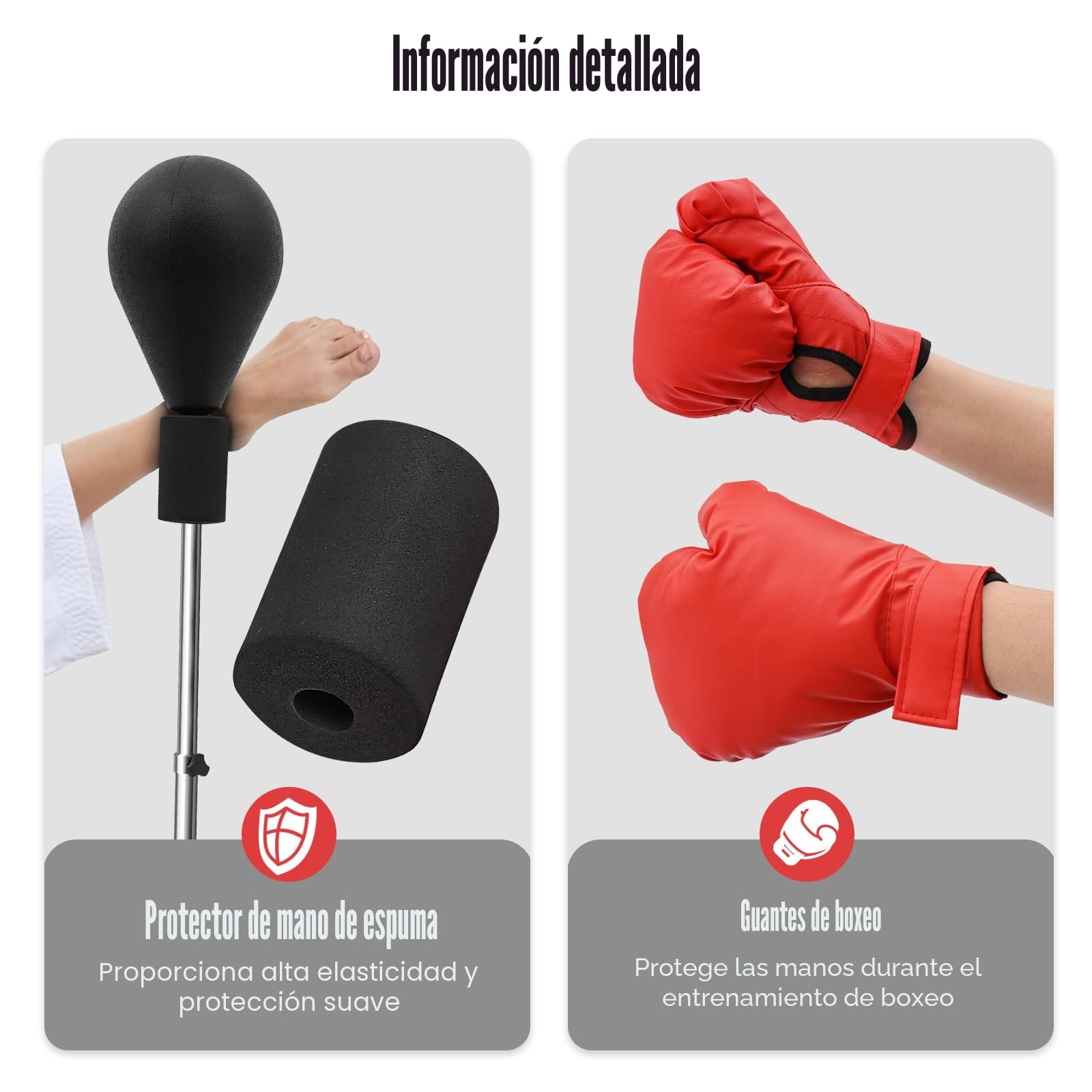 120 cm-160 cm Negro Boxball Standboxsack Punchingball para adultos con base de entrenamiento de boxeo, saco de boxeo de pie, pera ajustable