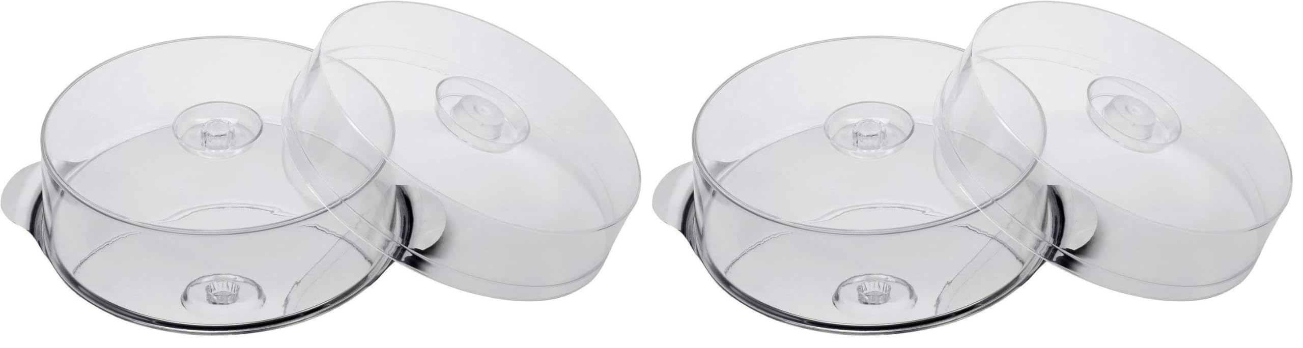 APS assiette à gâteau avec 2 bonnets - assiette à gâteau de haute qualité en acier inoxydable (Lot de 2)