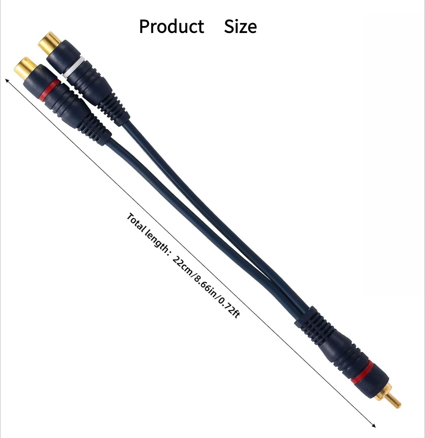 2 cables divisores RCA en Y, 1 macho a 2 hembra, adaptador de audio y video para altavoz de subwoofer, cine en casa, amplificador