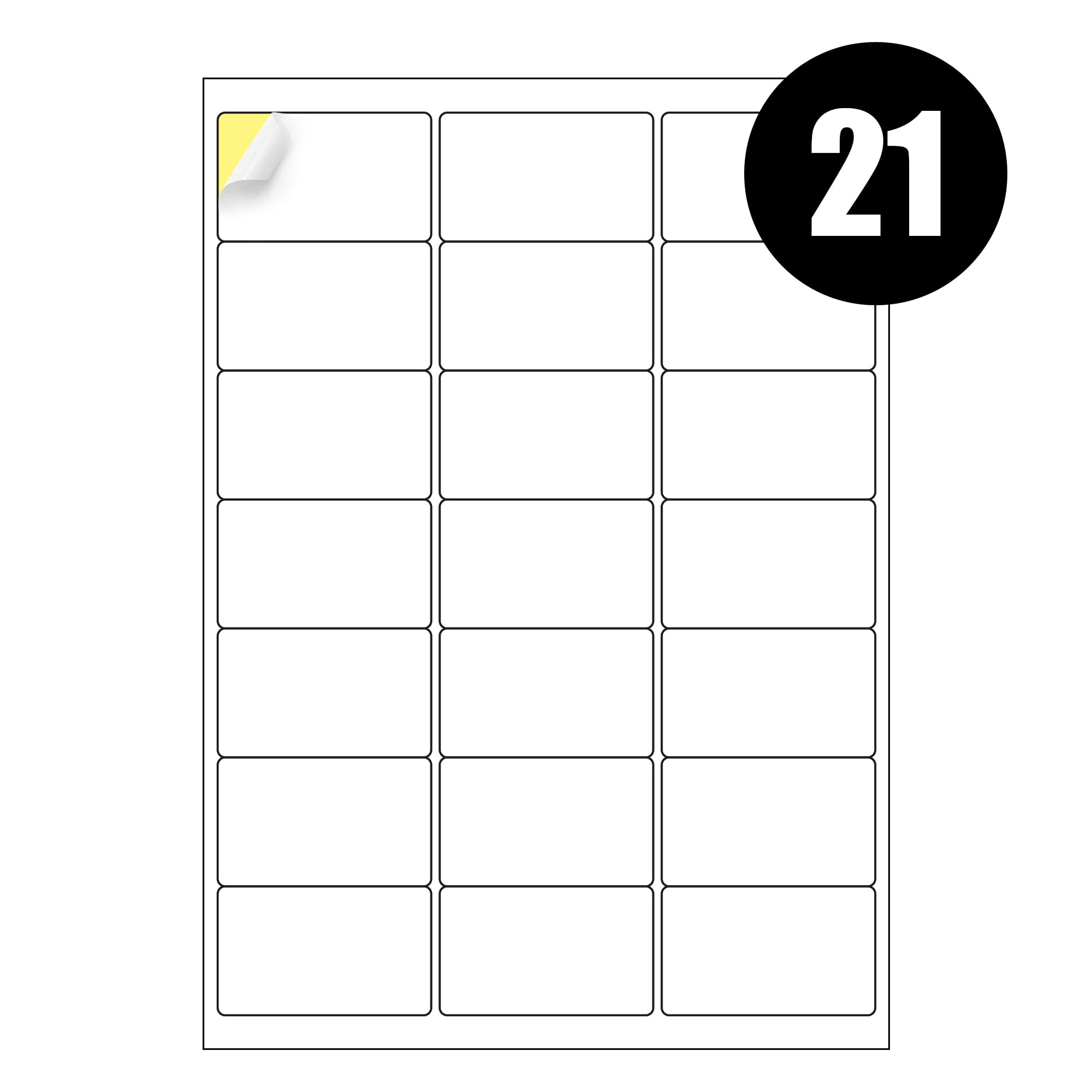 21 Address Labels Per A4 Sheet, 50 Sheets Label, Self Adhesive Mailing Printer Shipping Label for Inkjet and Laser Printers, Printable Sticky Sheet Sticker [JAM Free]