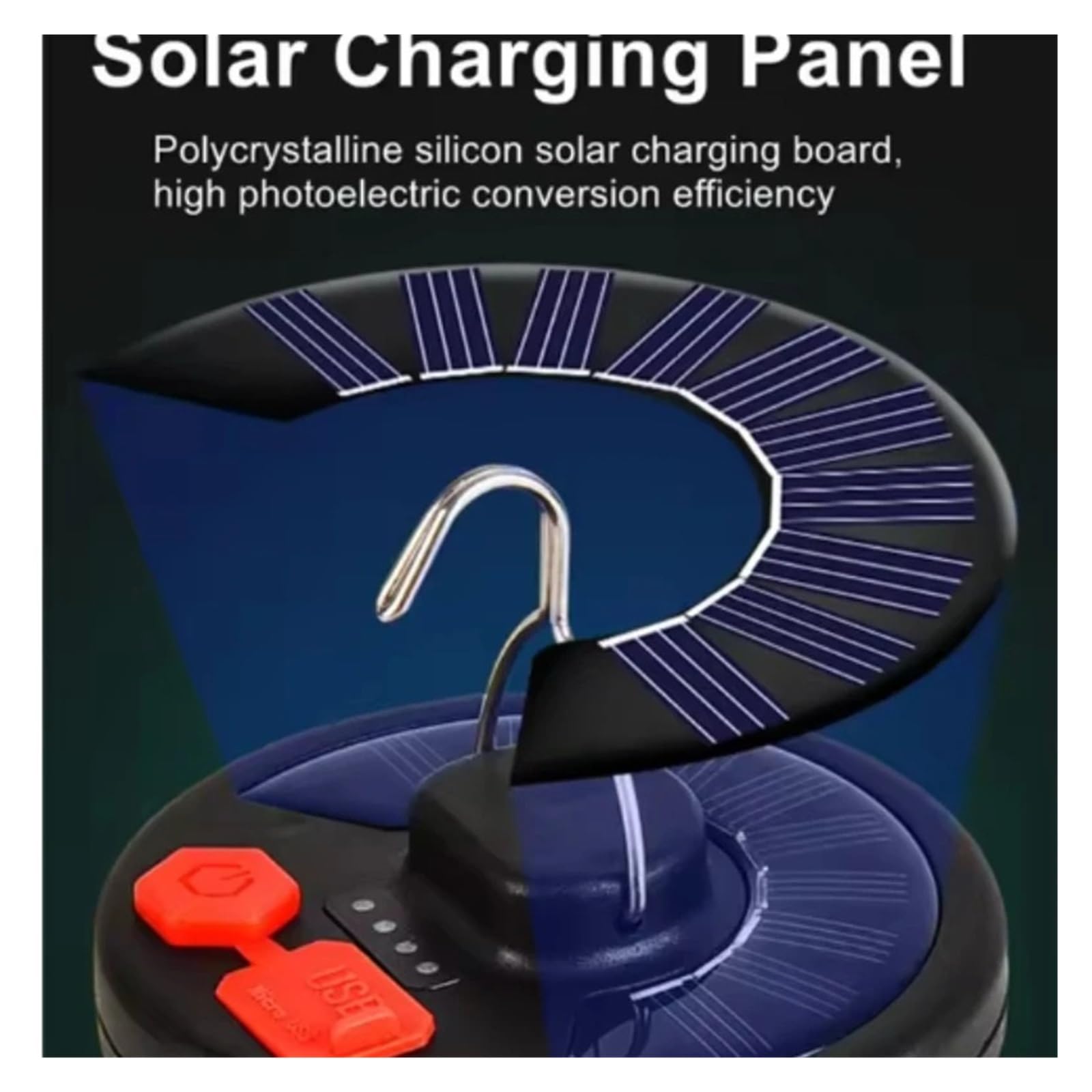 Linterna LED Solar De Alta Potencia For Acampar, Lámpara Camping Recargable con Luz Plegable, Portátil For Tienda Campaña For Emergencias Al Aire Libre IluminacióN Brillante