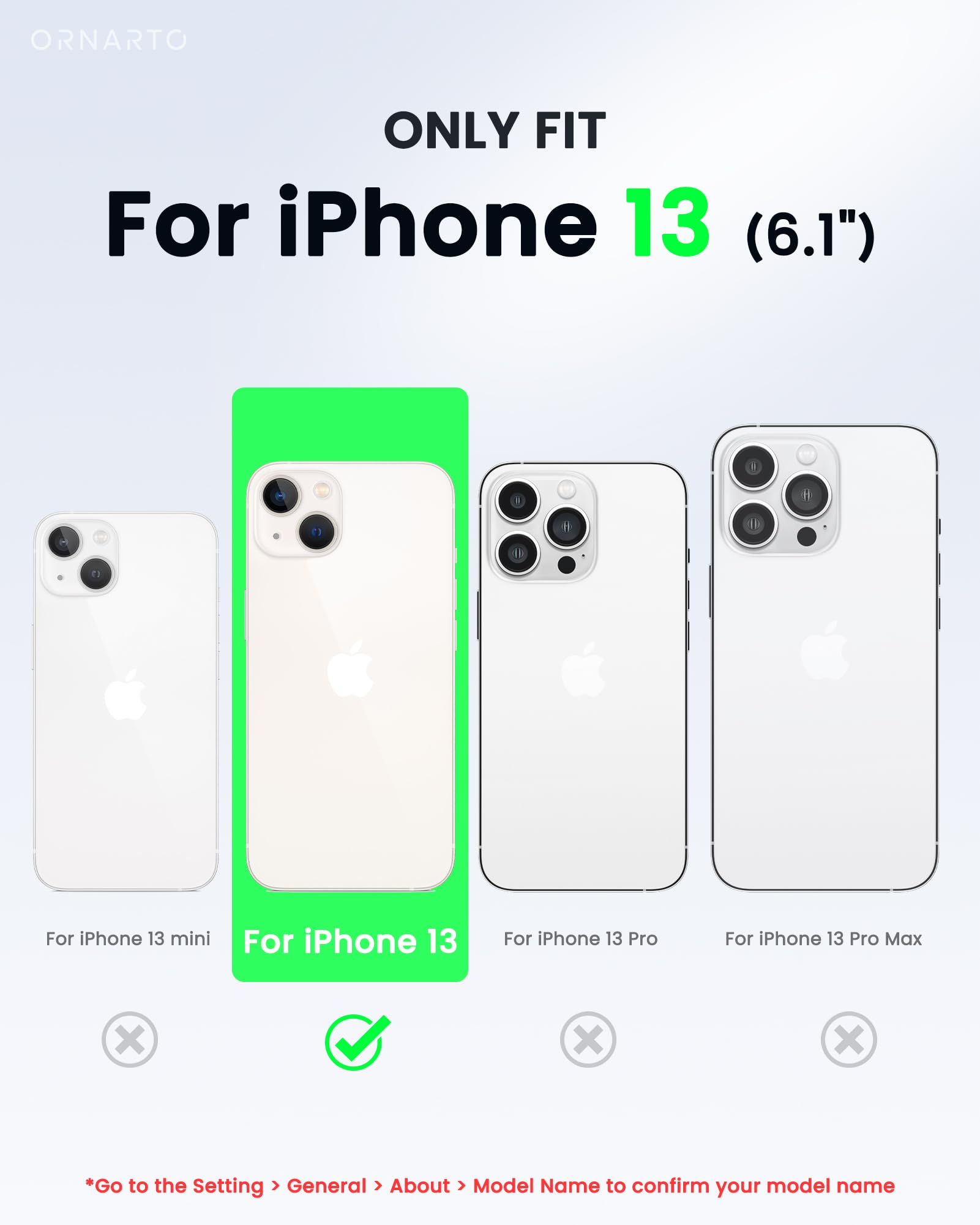 ORNARTO Cover Magnetica per iPhone 13 6,1 Pollici Compatibile con MagSafe, [Protezione Antiurto Militare] Anti Ingiallimento, Custodia Magsafe iPhone 13 Sottile Antiurto (Trasparente)