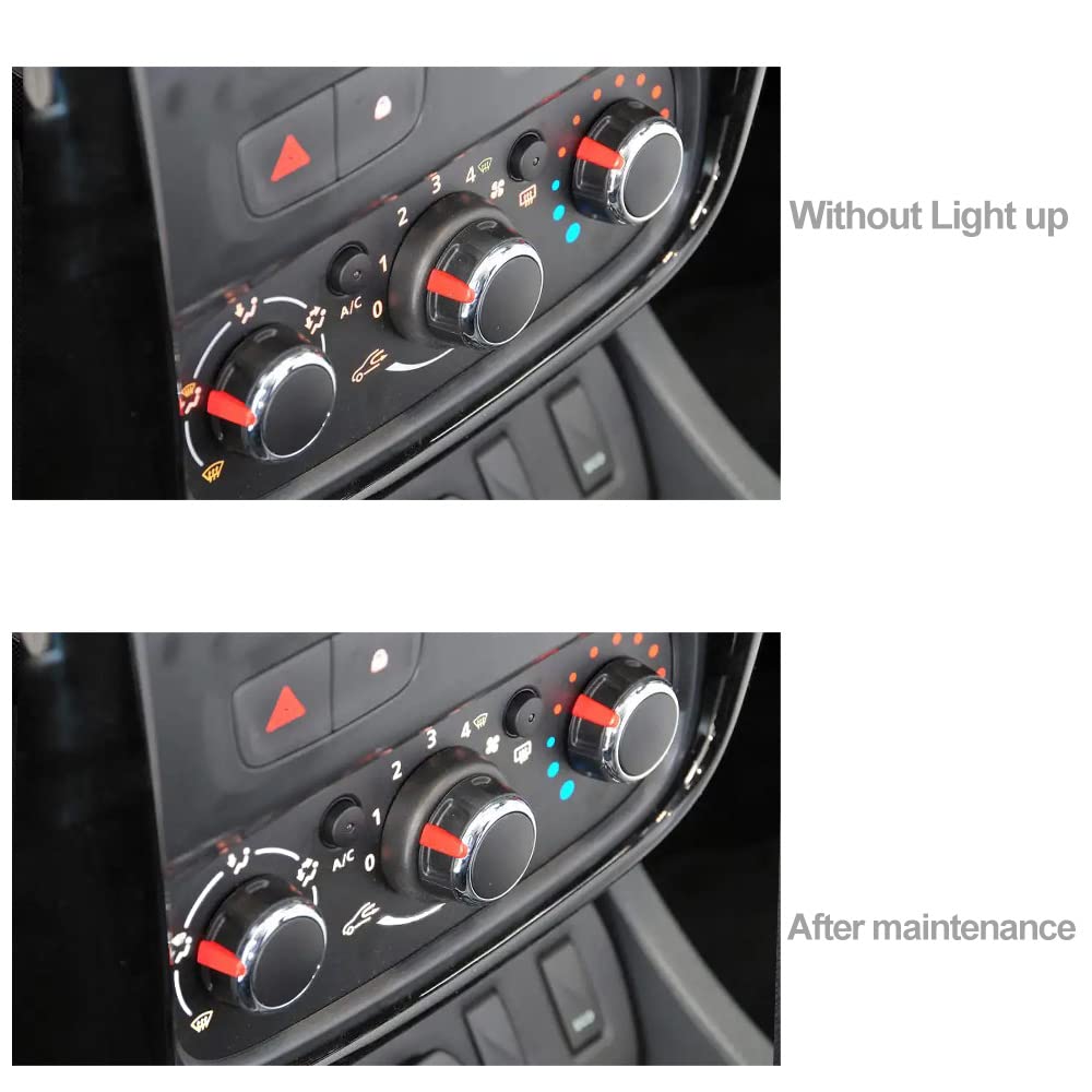 Manopola Interruttore Controllo A/C LED per Dacia Duster Sandero Logan 4 pz Bianco