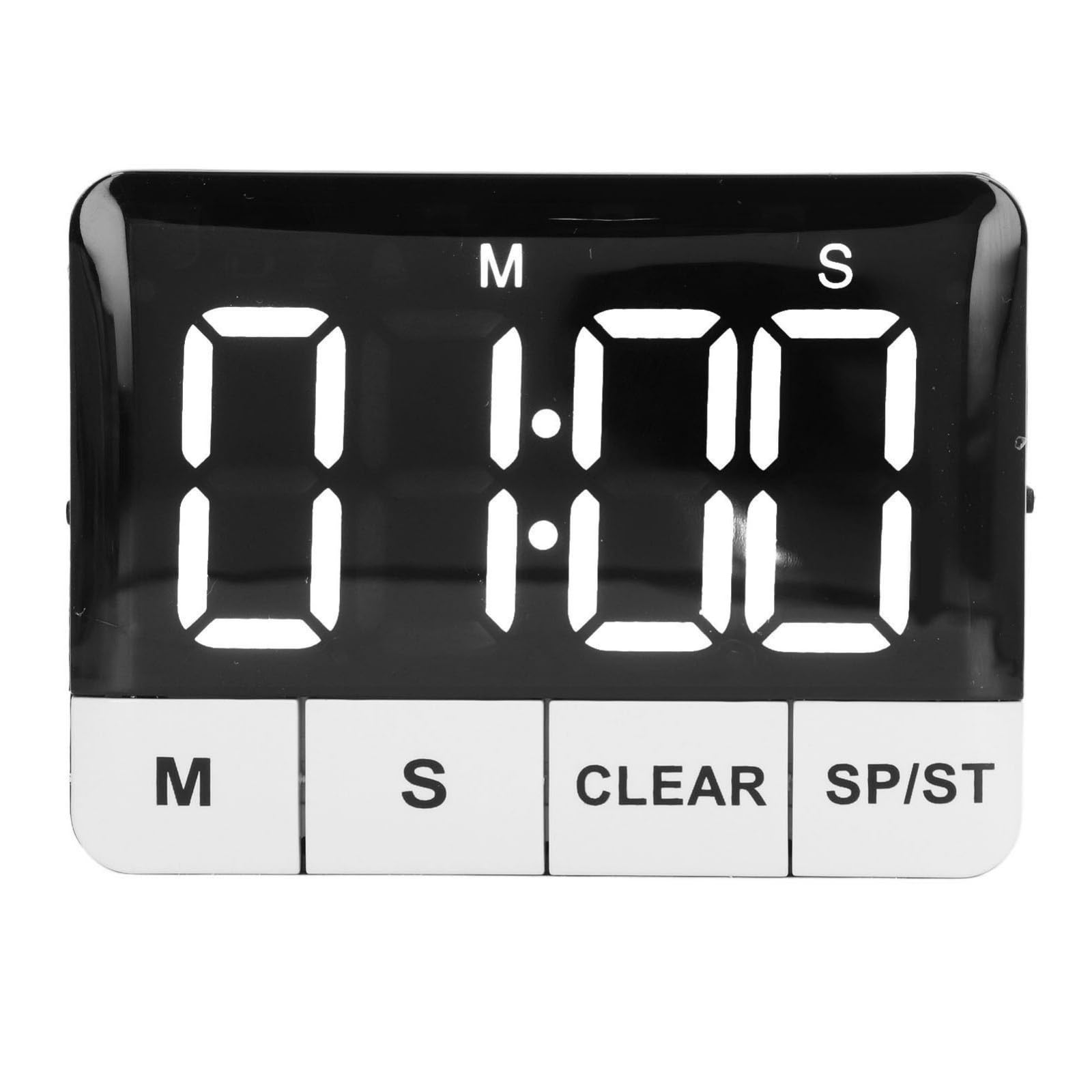 LED Display Countdown Timer Attachment Foldable Stand Loud Alarm Function for Baking Studying & Exercise Clock Clock