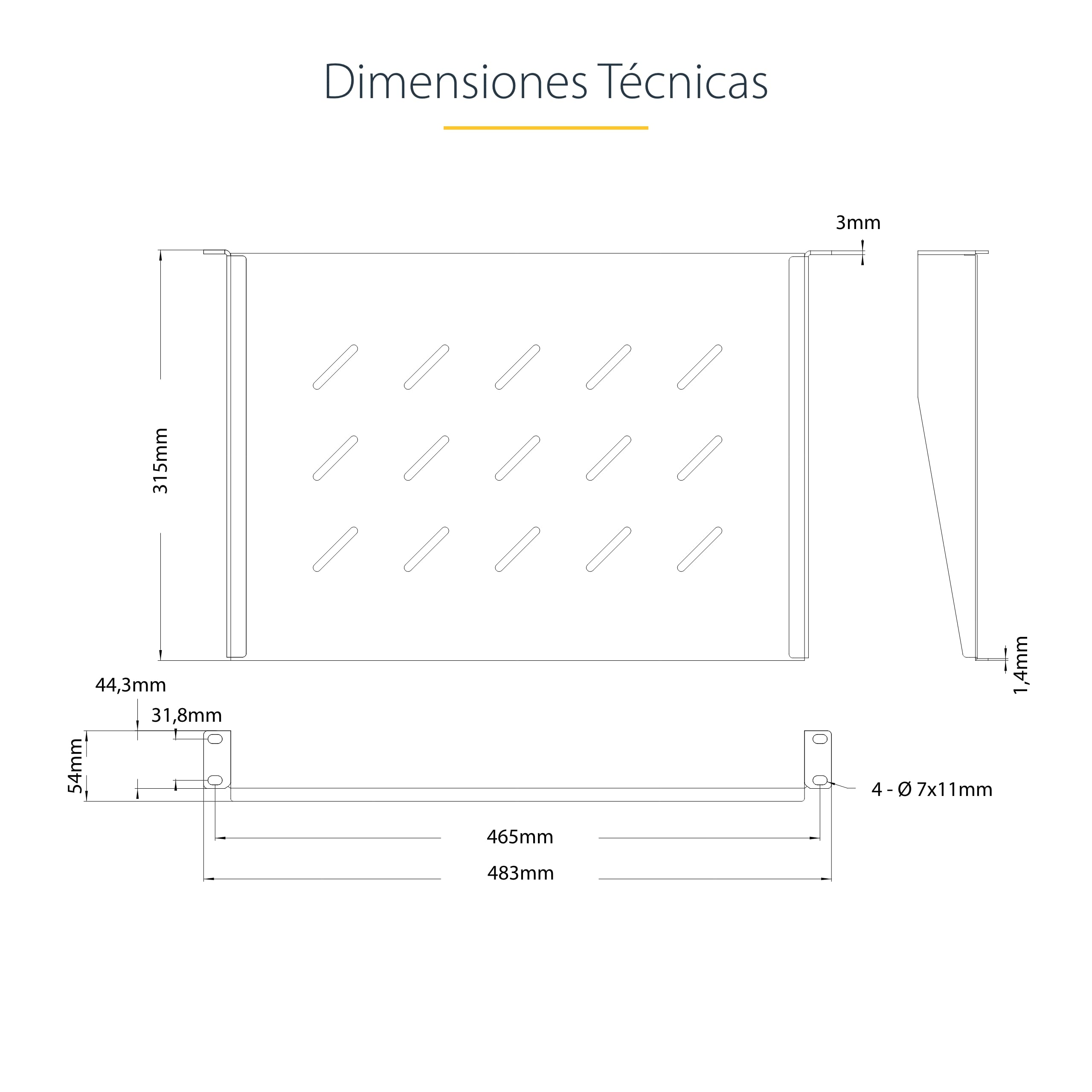 StarTech.com Estante 1U Ventilado Voladizo para Rack - Bandeja para Rack - Profundidad de Montaje 30,48cm - 11,3kg
