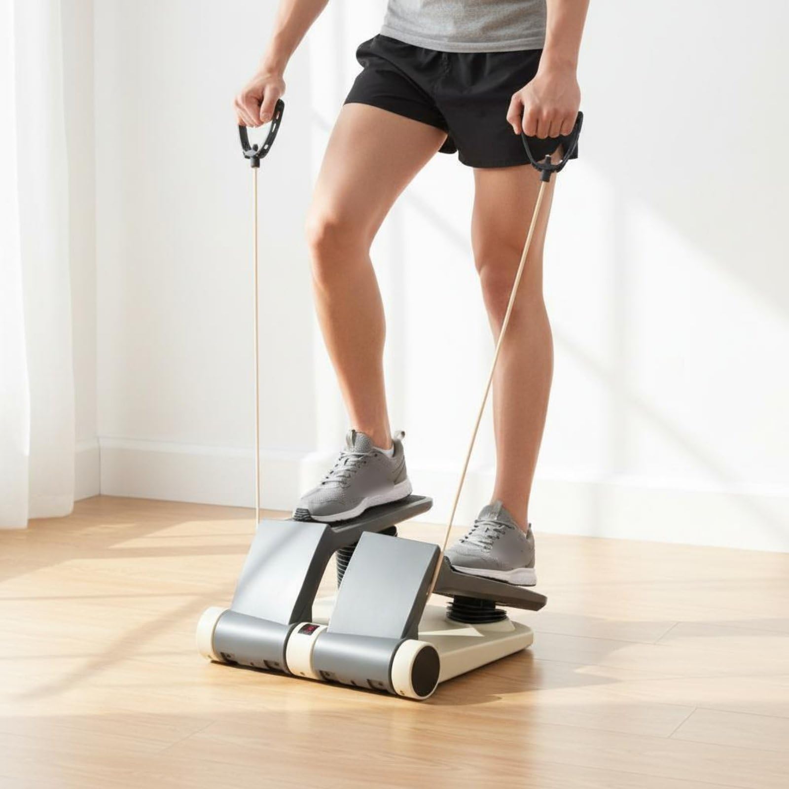 Stepper Máquina de Ejercicio Aeróbico para Casa Escalón Ajustable con Cuerda Integrada Pedales Antideslizantes Material PVC TPE Adecuado para Mujeres