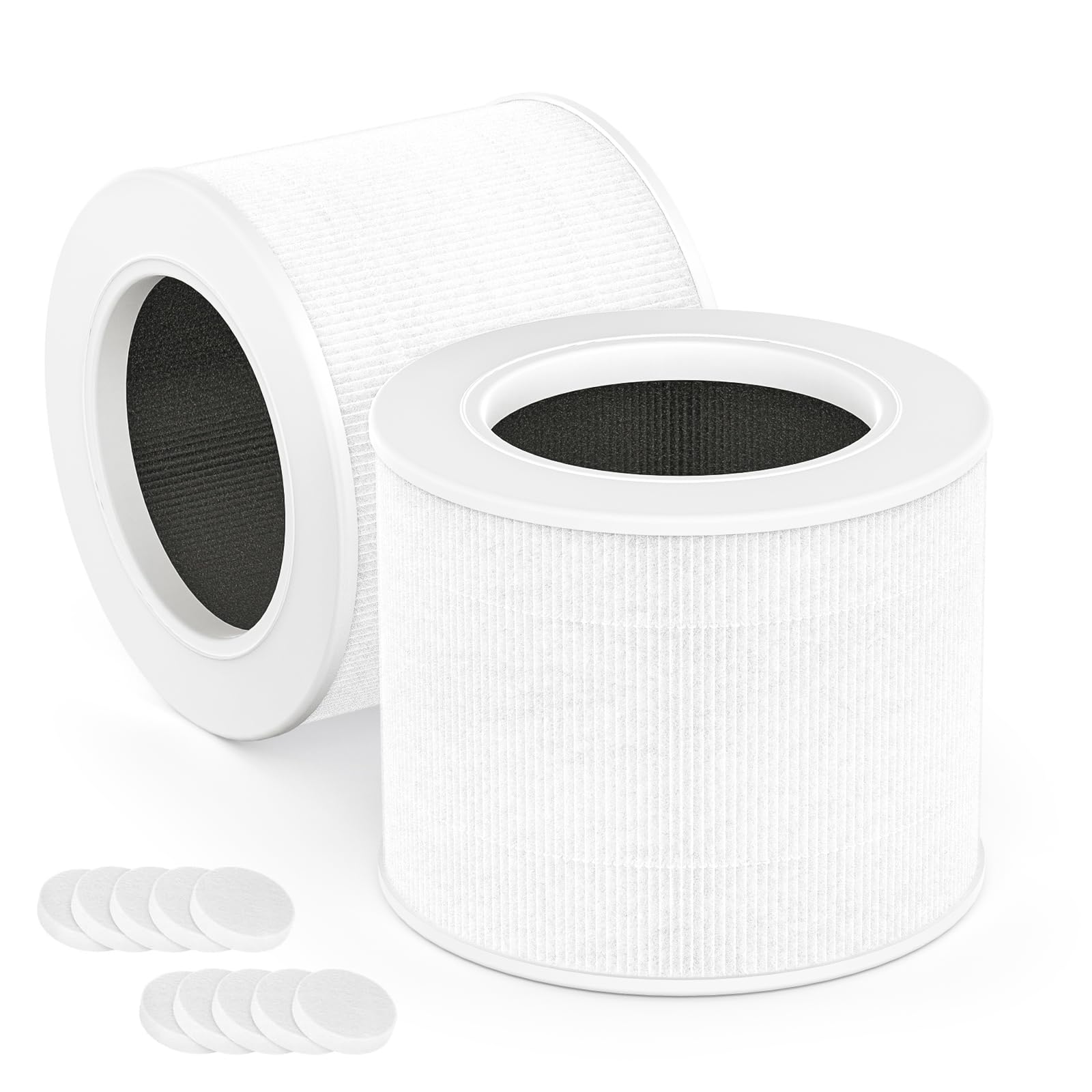 Set di 2 filtri di ricambio per purificatore d'aria LEVOIT Core Mini, filtro 3 in 1 H13 True HEPA con carbone attivo, rif. Core Mini-RF