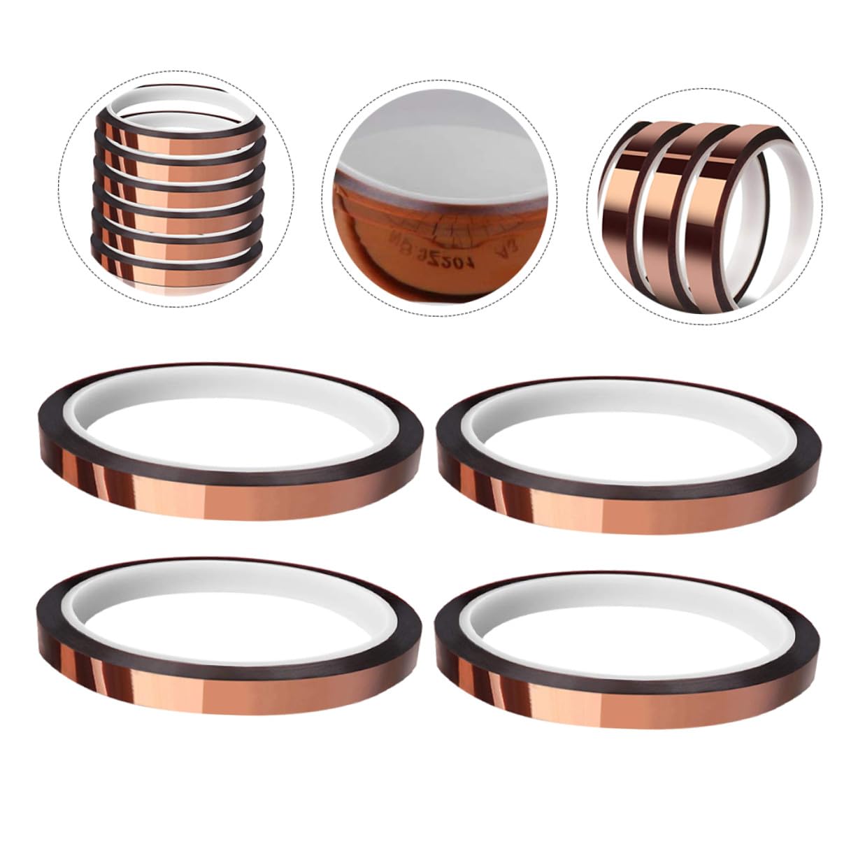 6 Rolls 10mm X 3 Brown Polyimide Insulation Tape Heat-Resistant High Temperature Electrical Repair Tape for Industrial and Electronic Use