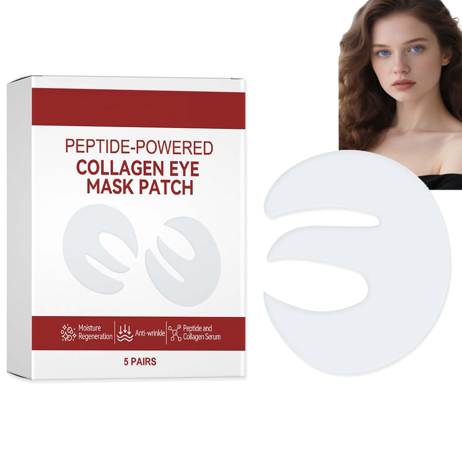 Peptid-Augenmaske mit tiefenwirksamer Kollagen-Wirkung, 5 Paar Kollagen-Augenpads, Augenpads mit Peptid-Collagen, Koreanische Augenmaske, gegen Schwellungen und Augenringe, für Erwachsene (8pcs)