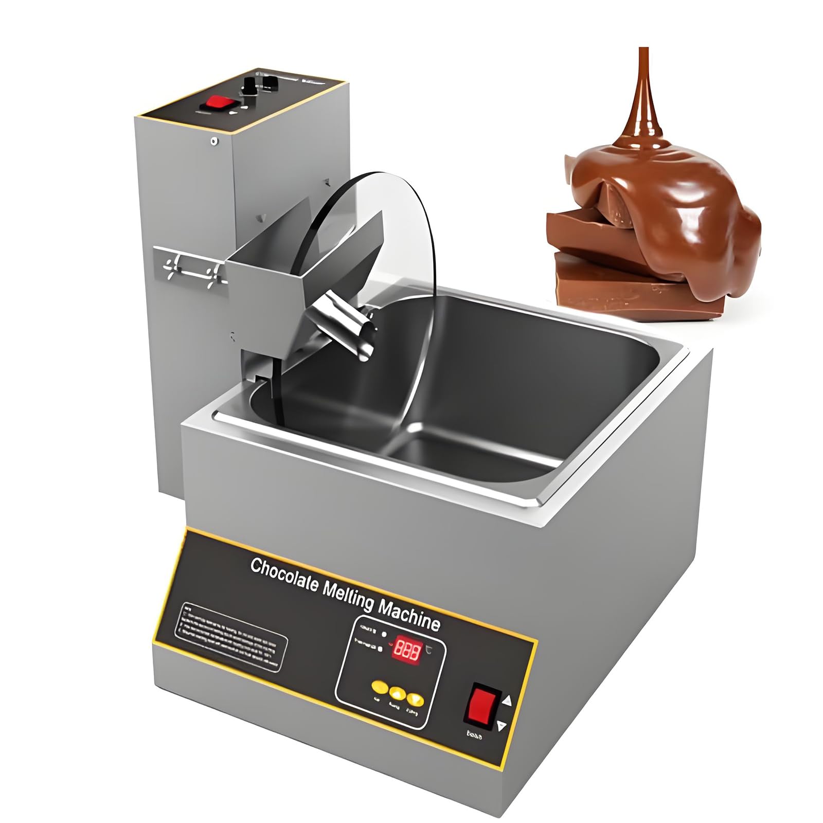 YNIYUJKL Chocolate Mixer Maker Machine, Coating Moulding Melting With 8Kg Capacity, Adjustable Speed 35-55Rpm, Evenly Melts Pouring And Tempering, Perfect For Baking